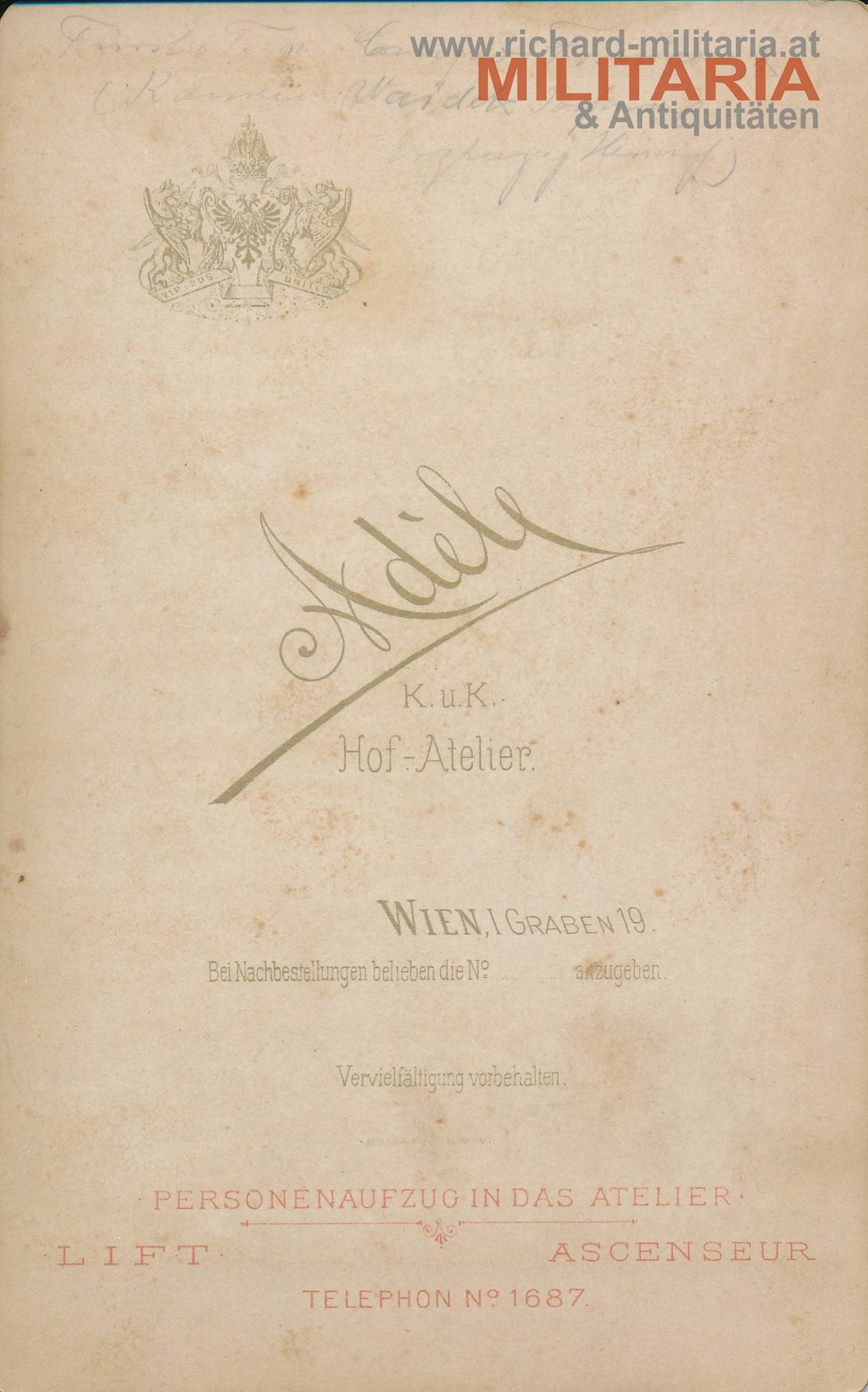 k.u.k. Hartkartonfoto - Fürst Enrico Lucchesi-Palli von Campofranco und Gattin Maria Raineria