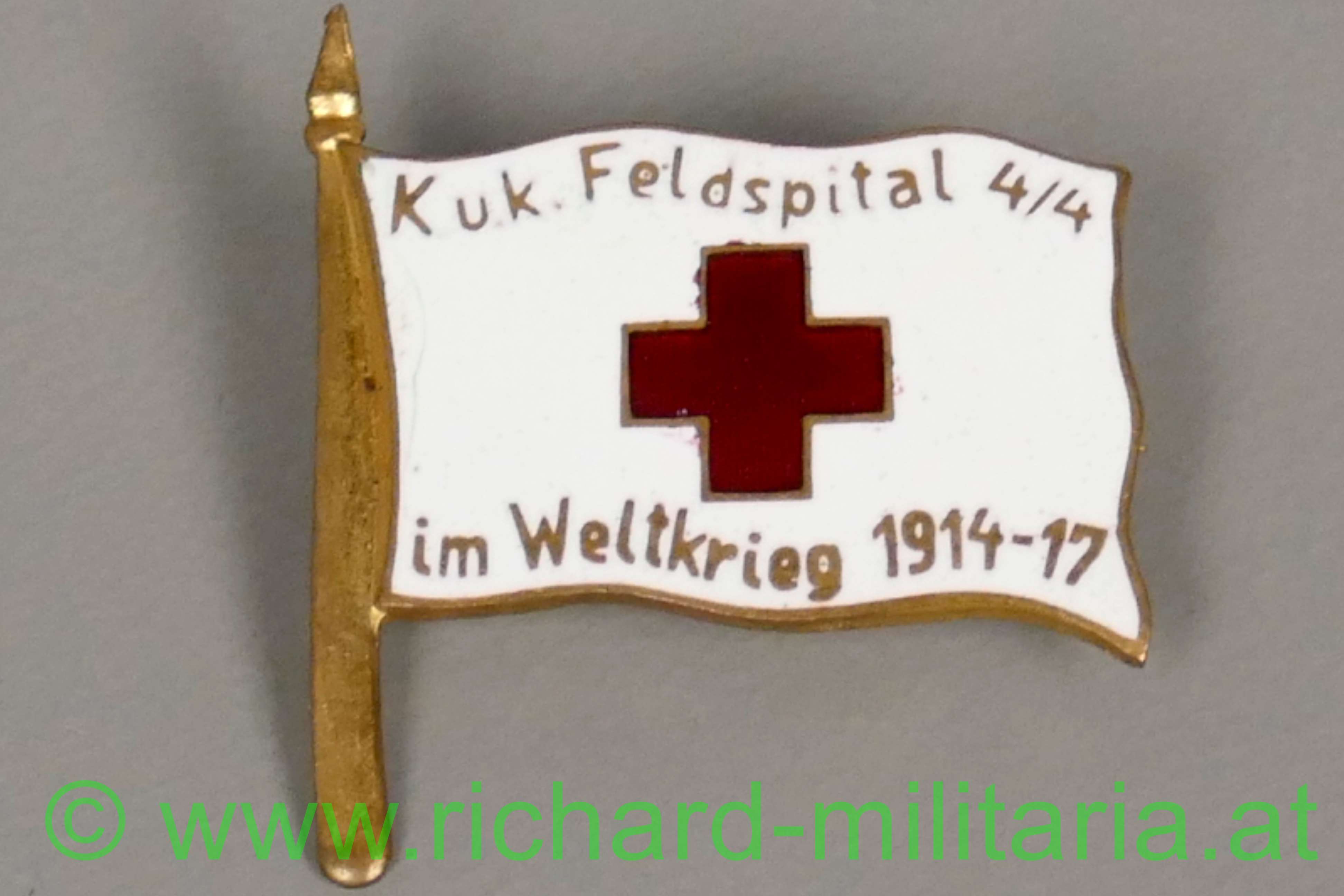 k.u.k. Kappenabzeichen - Feldspital 4/4 - im Weltkrieg 1914-17