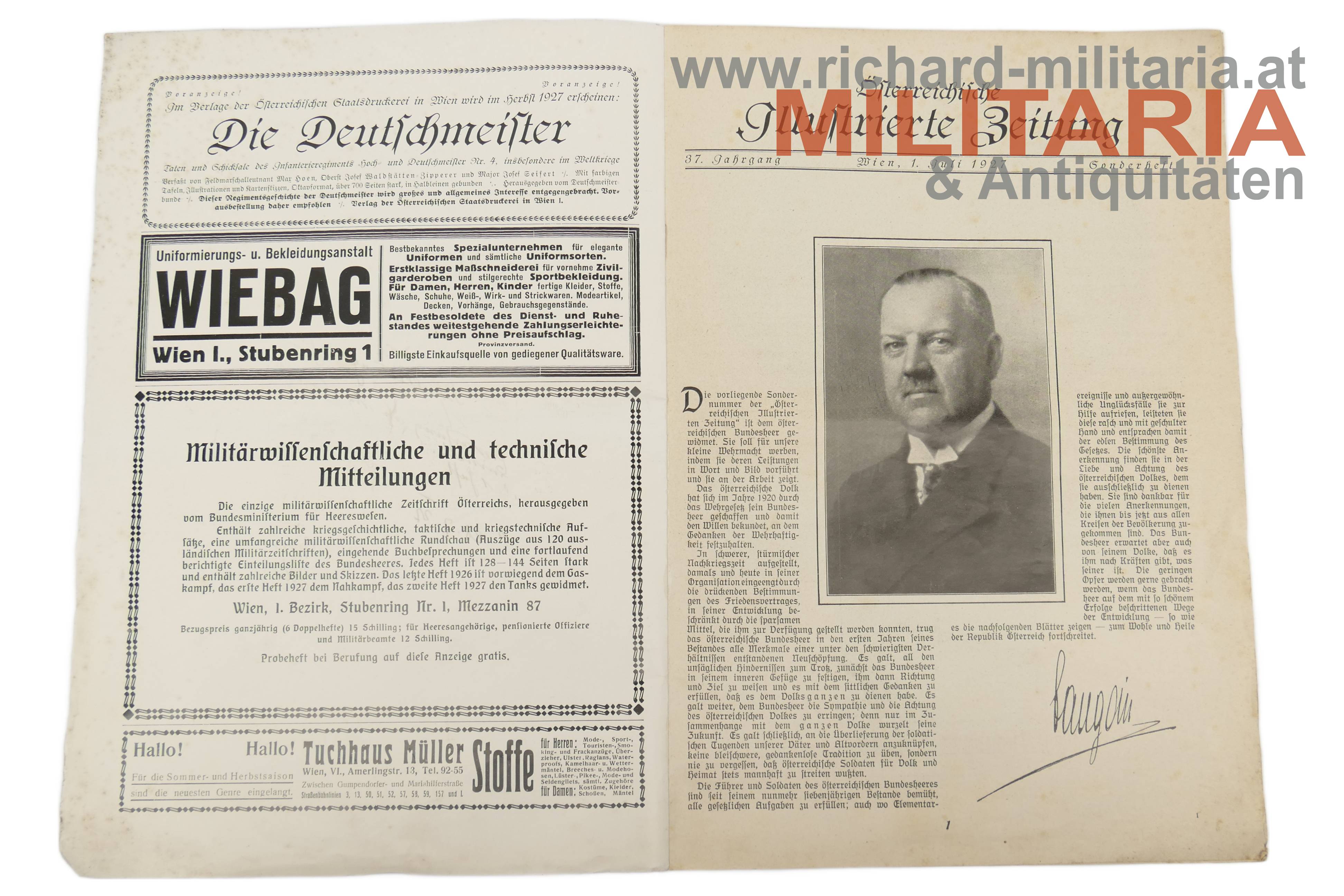 1. Republik - Österreichische Illustrierte Zeitung - Sonderheft "Das österr. Bundesheer" - 1. Juli 1927