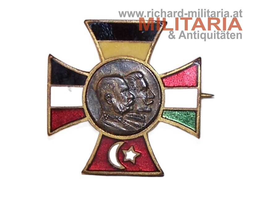 k.u.k. patriotisches Abzeichen - Kaiser Franz Joseph & Kaiser Wilhelm 