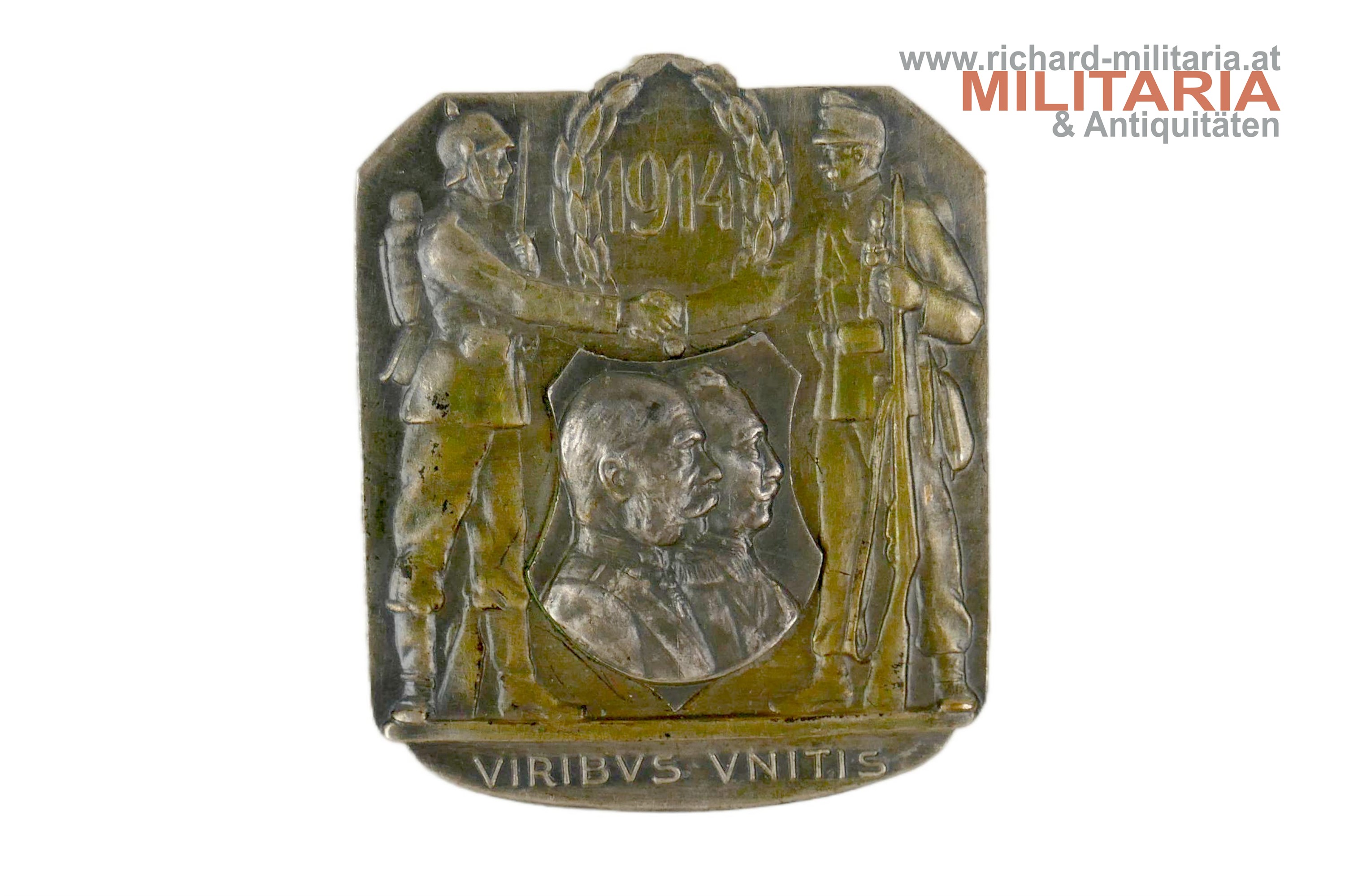 k.u.k. patriotisches Abzeichen - Viribus Unitis - Kaiser Franz Josef & Wilhelm