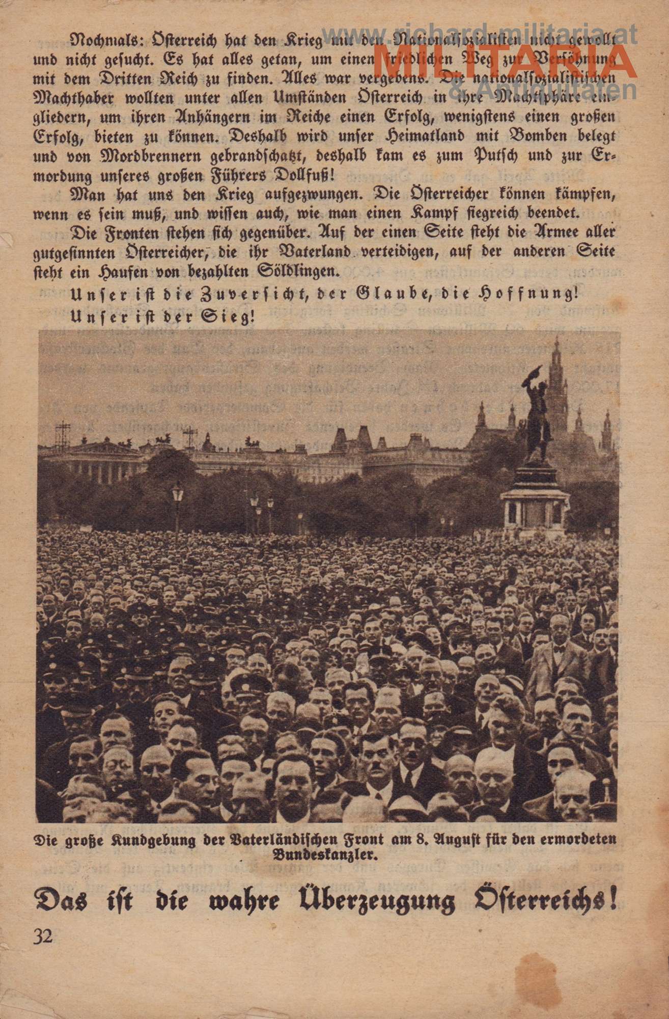 "Der braune Terror in Österreich" - Heft der Vaterländischen Front