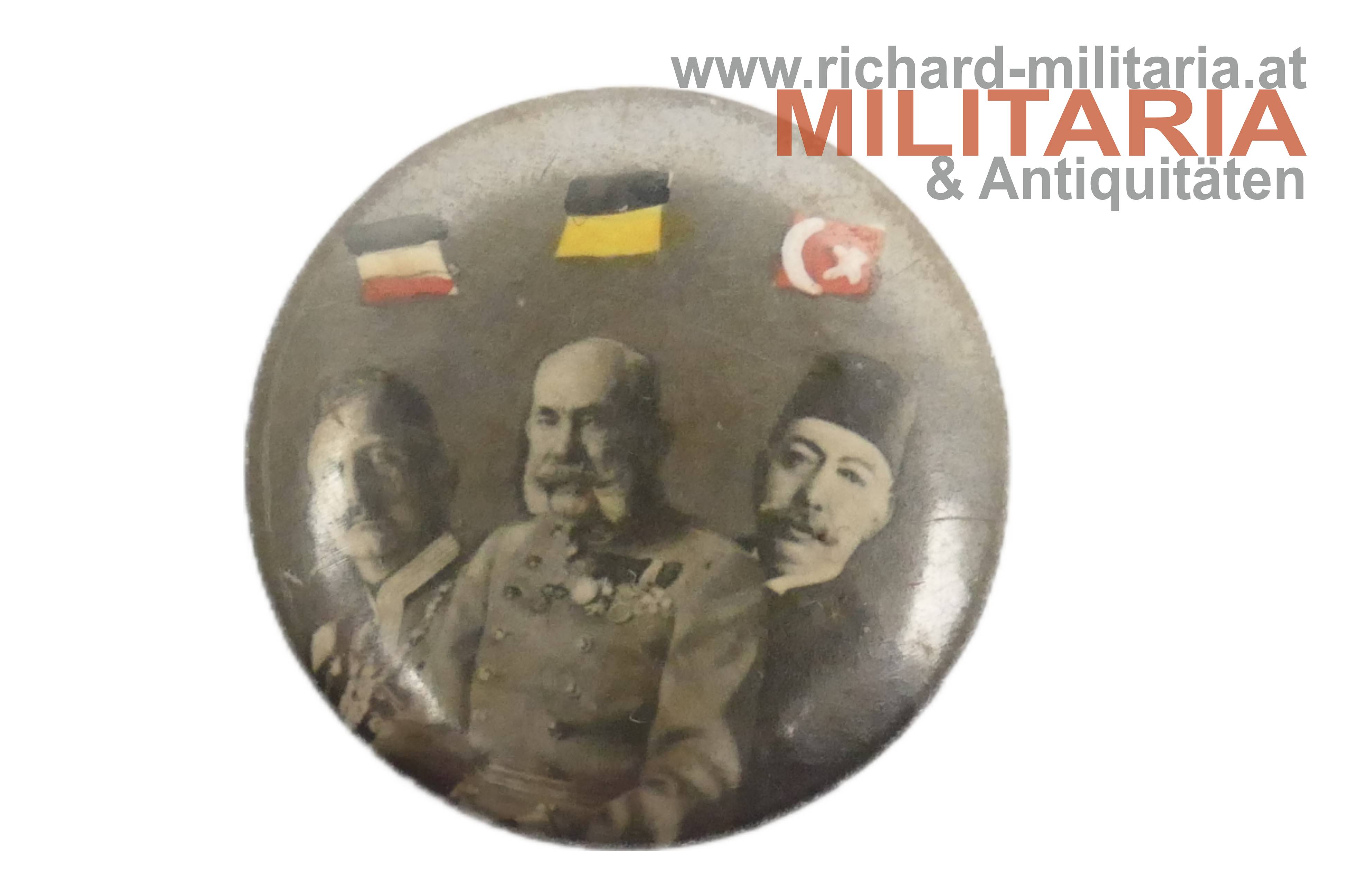 k.u.k. patriotisches Abzeichen -  3 Kaiser - Deutschland/Österreich/Türkei