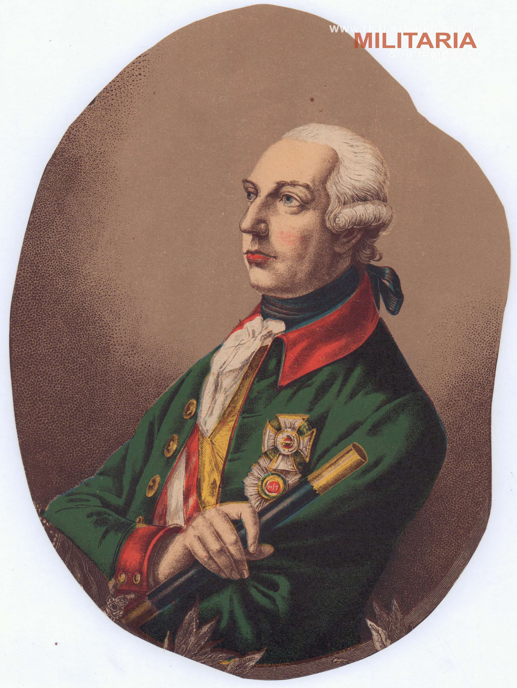 Josef II - Sohn von Maria Theresia - Farblitographie