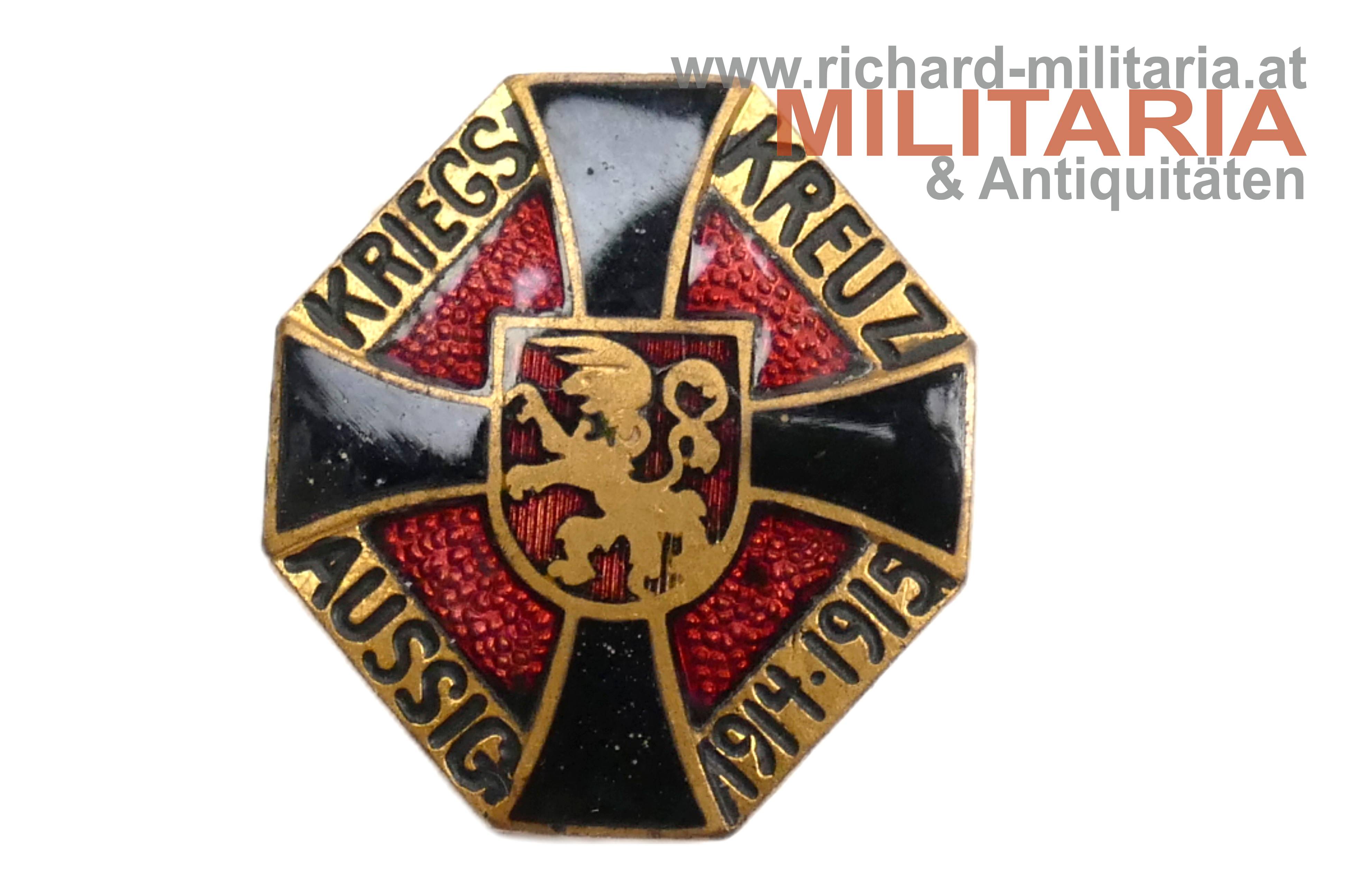k.u.k. patriotisches Abzeichen Kriegskreuz 1914-1915 - Aussig (Tschechien)