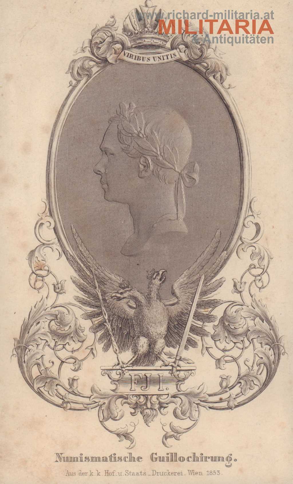 Kaiser Franz Josef - 1853 - numimatische Guillochirung 