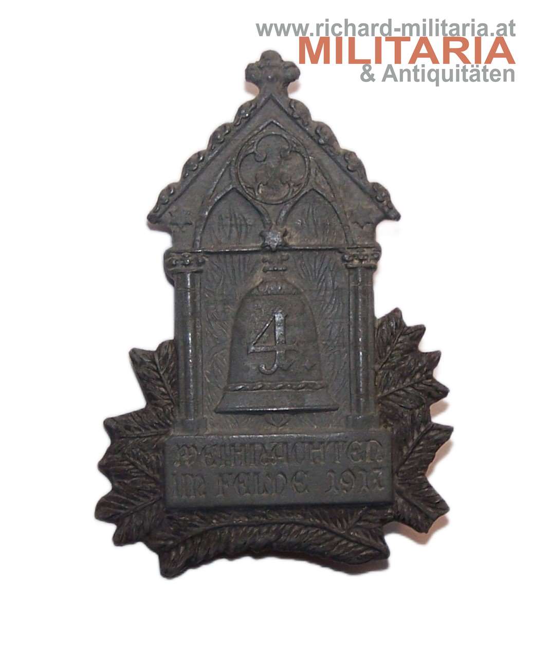 k.u.k. Kappenabzeichen 4. Weihnachten im Felde 1917 (Glocke)