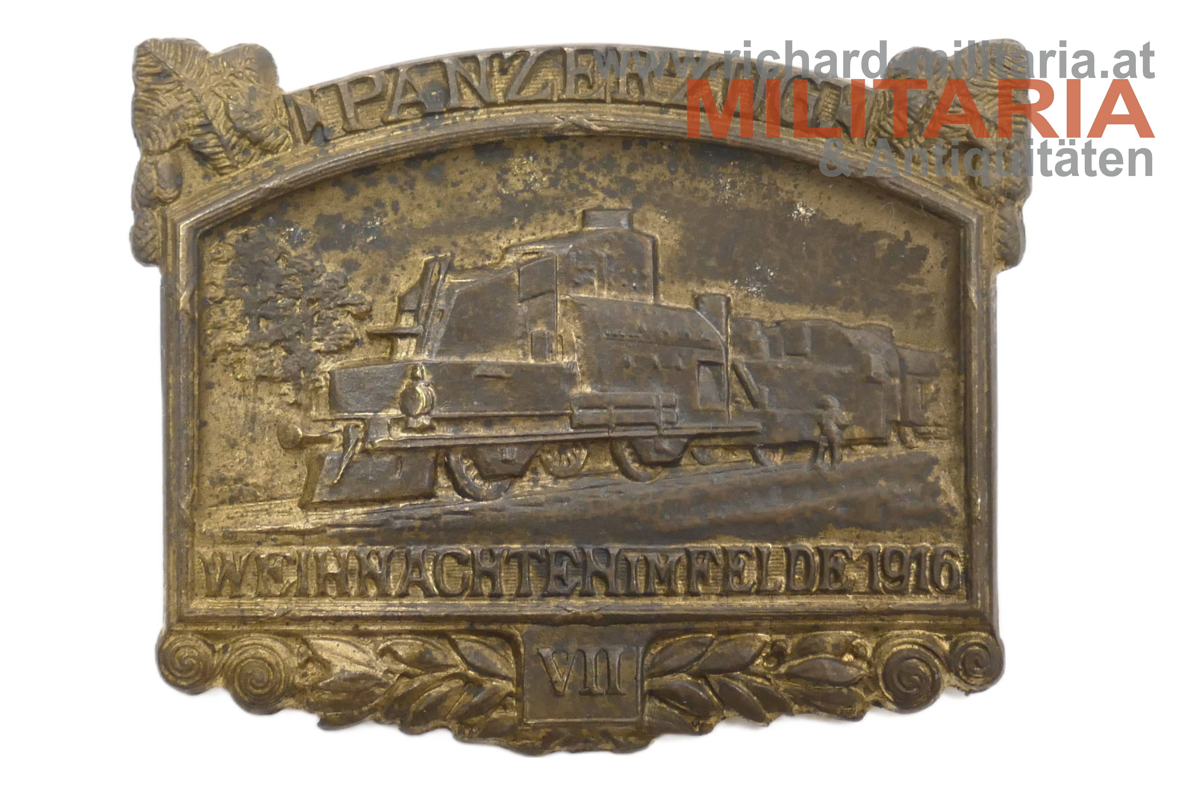 k.u.k. Kappenabzeichen - Panzerzug VII - Weihnachten im Felde 1916