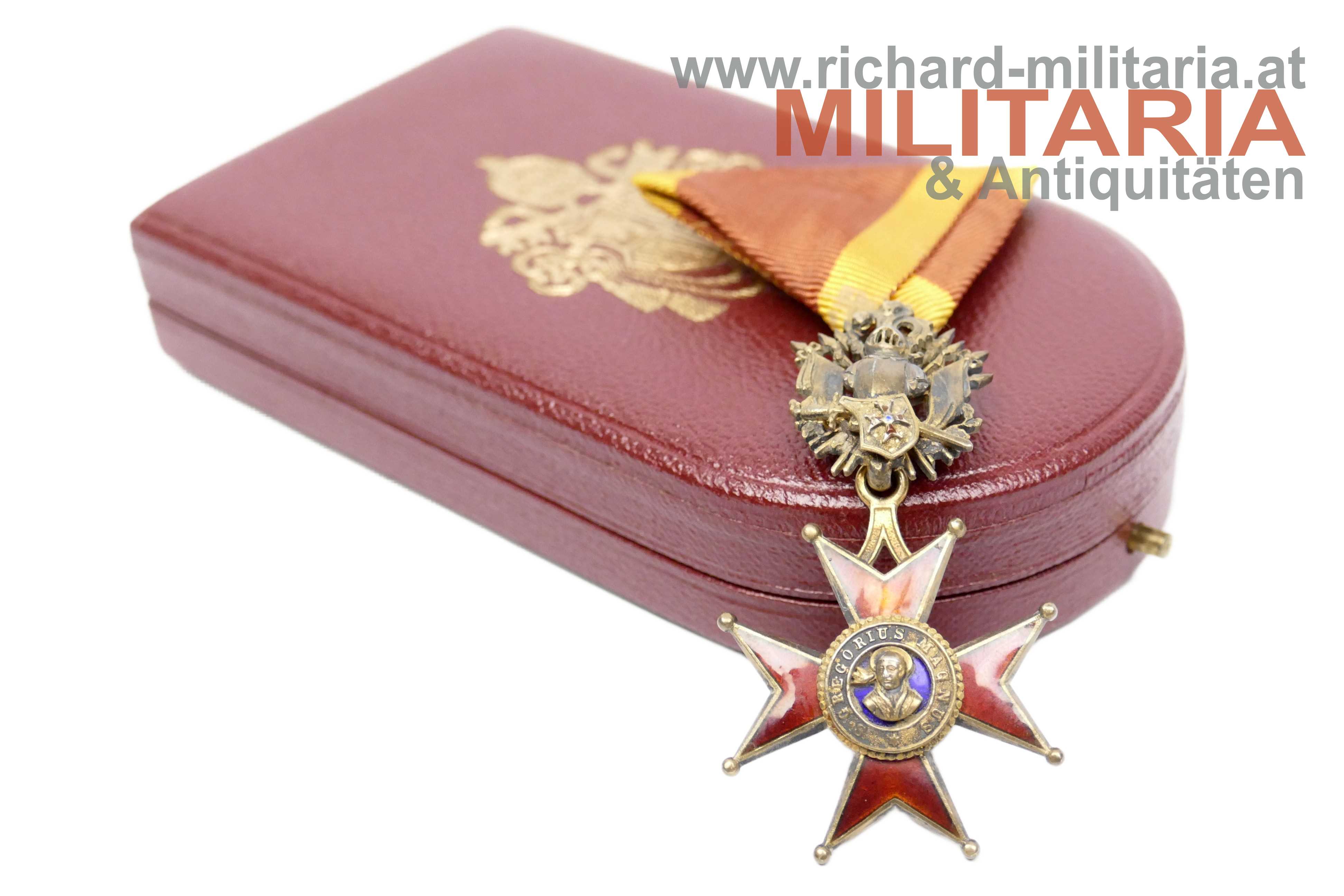 St. Gregorius Orden Ritterkreuz für Militärverdienste im Etui