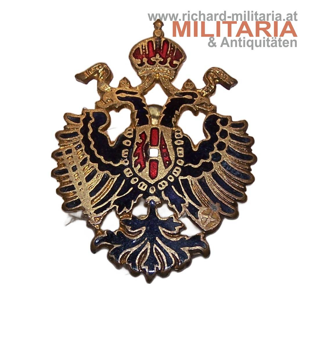 k.u.k. patriotisches Abzeichen - kaiserlicher Doppeladler - Knopflochtrageweise