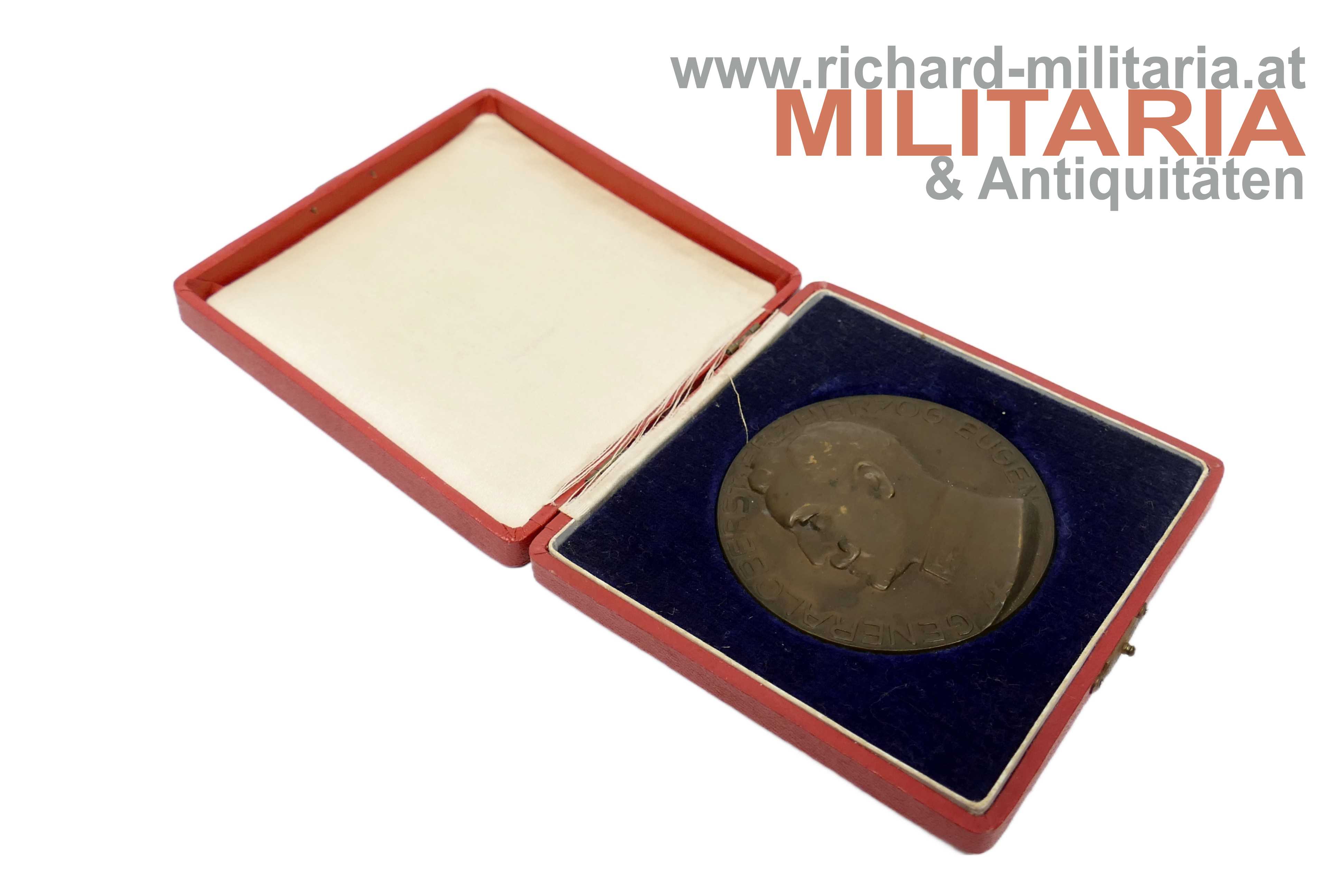Kriegsfürsorgeamt - Bronzemedaille Generaloberst Erzherzog Eugen mit Etui