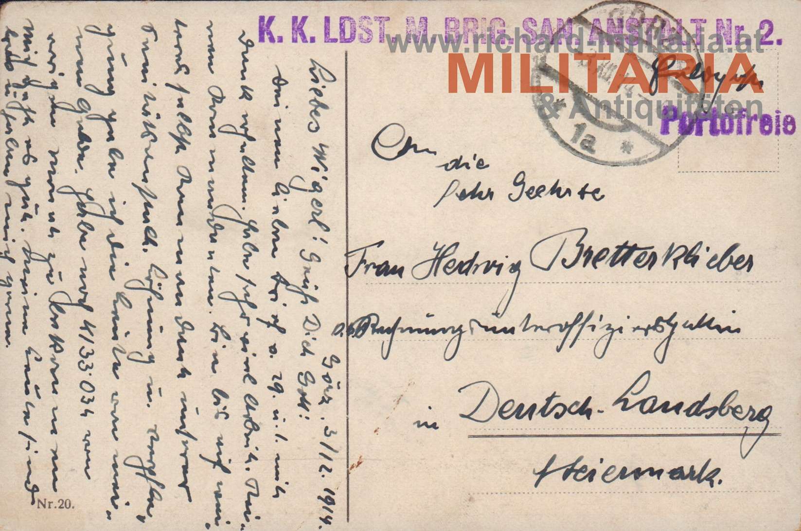 k.u.k. Postkarte Spottkarte "1914 - Ihr schaut gut aus!"