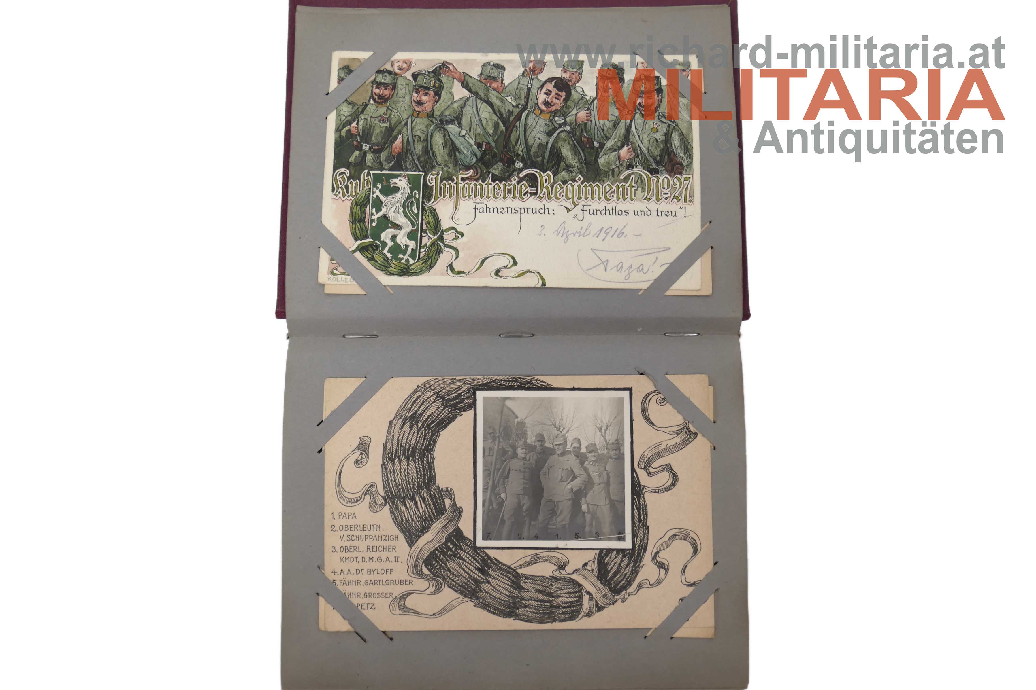 k.u.k. Fotoalbum - Kommandant d. II/27. Feldbaons - Oberstleutn. Petermann - Italienfront 1916