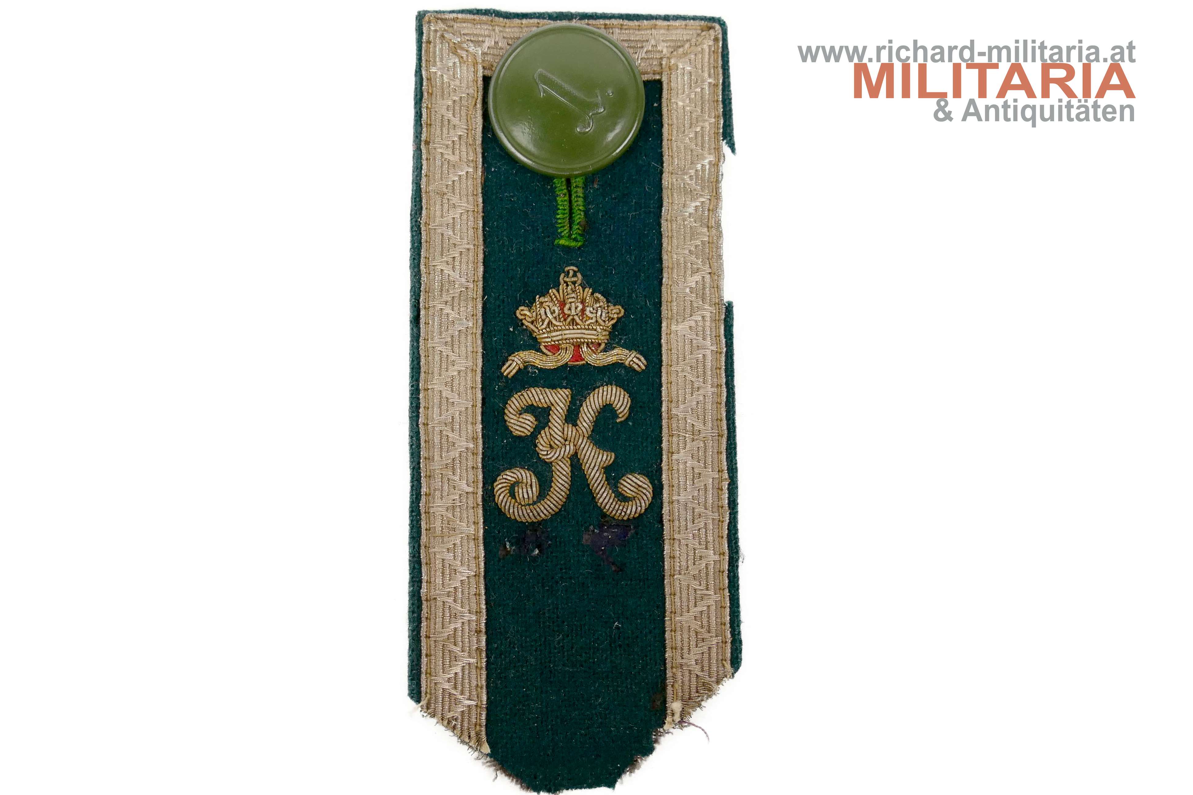 k.k. LW-Gebirgstruppen - Achselspange Offizier - Kaiser Karl - Tir. Kaiserj. Reg. 1