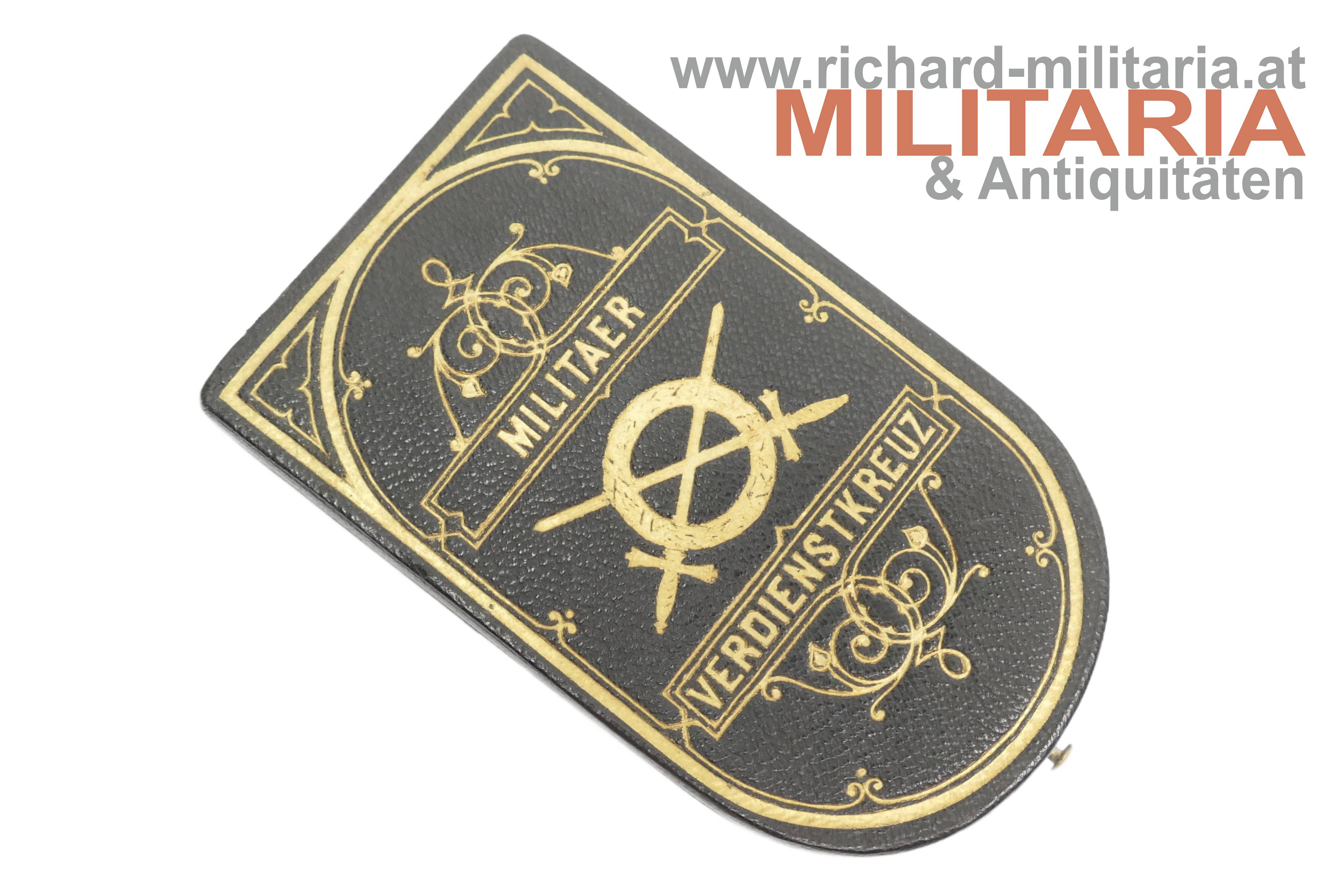 k.u.k. Luxusetui zum Militärverdienstkreuz 3. Klasse mit KD