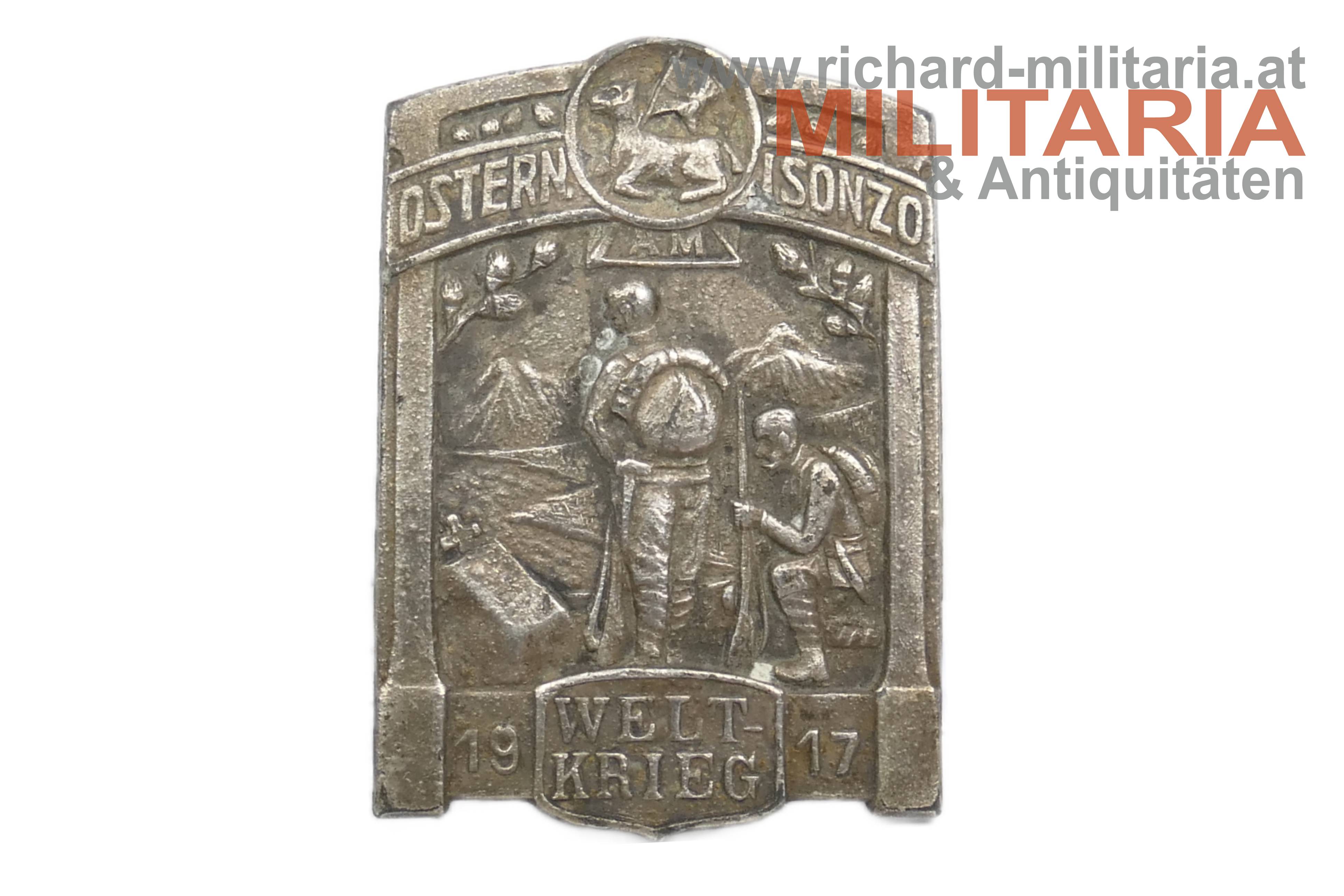k.u.k. Kappenabzeichen - Ostern am Isonzo - Weltkrieg 1917