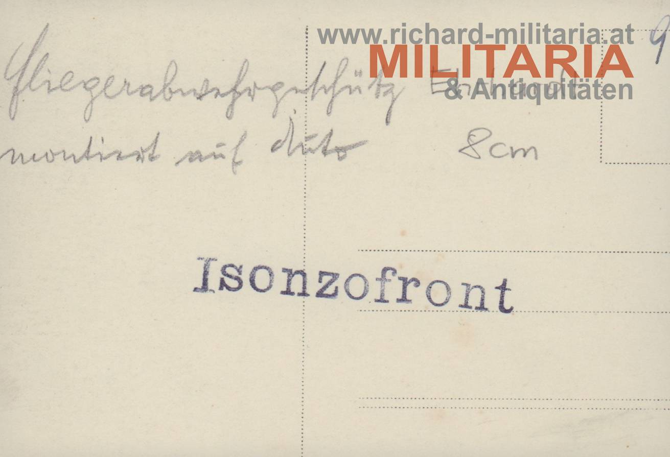 k.u.k. PK - Fliegerabwehrgeschütz "Erhardt" montiert auf Auto - Isonzofront