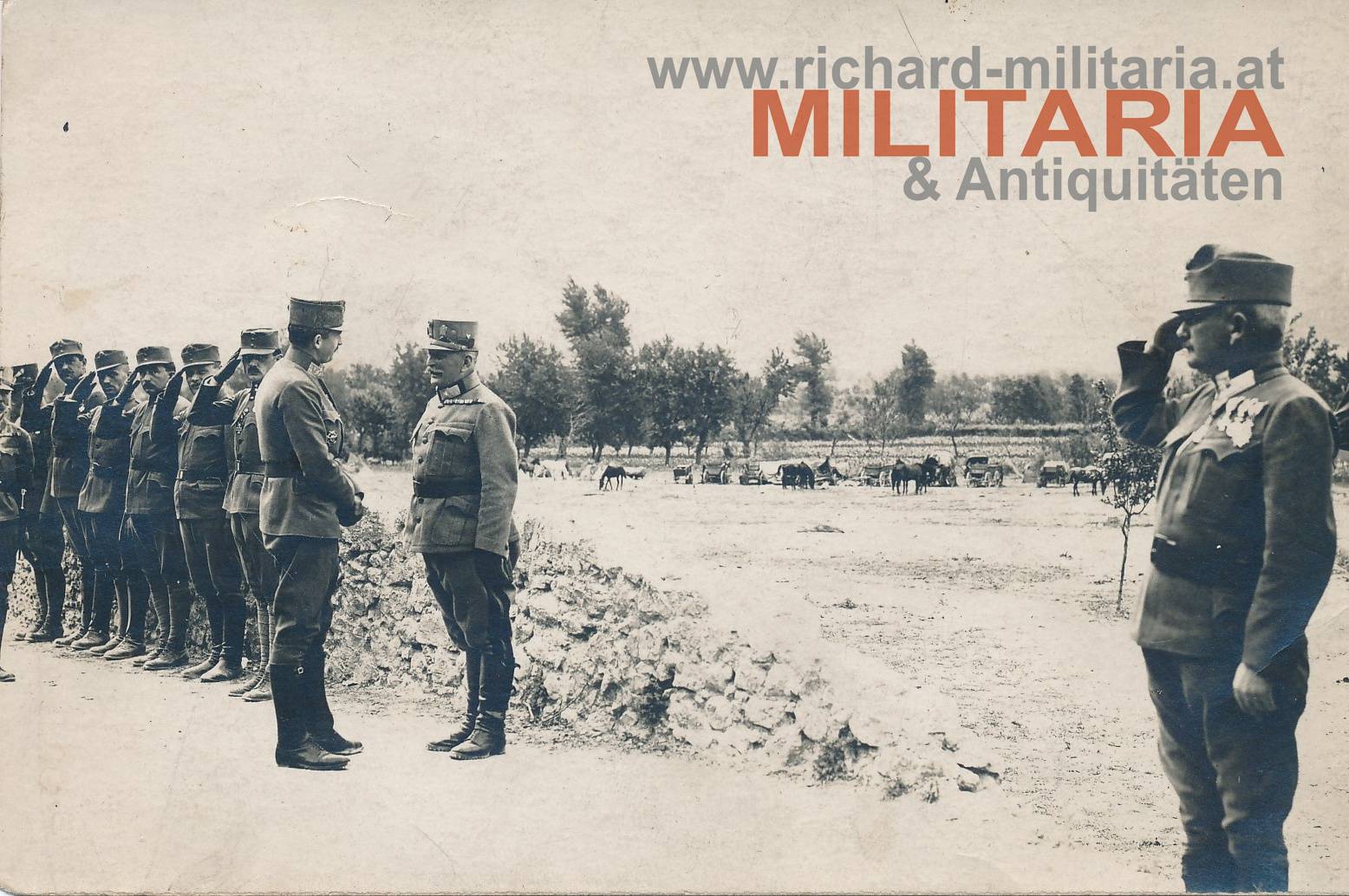 k.u.k. Foto Kaiser Karl mit einem General-Major