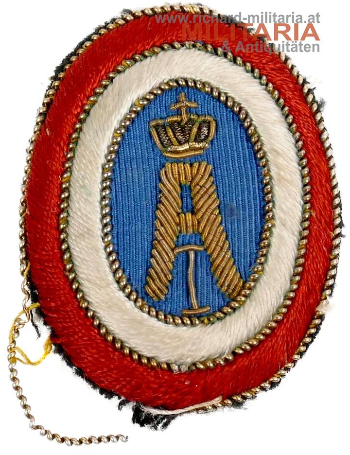 Serbien Offizierskokarde - gestickte Ausführung - Alexander I 