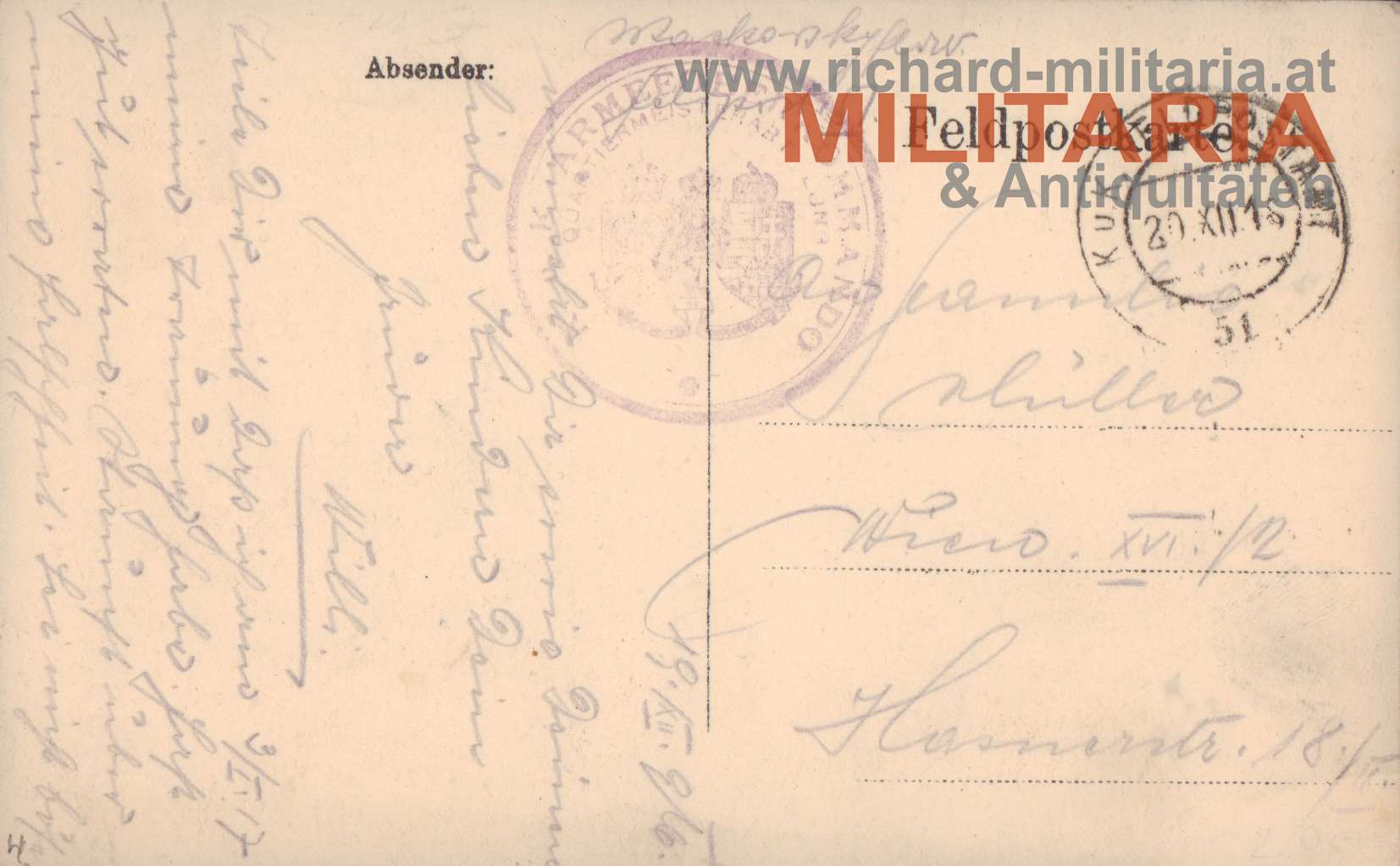 k.u.k. Armeeoberkommando 1916 - Fröhliche Weihnachten