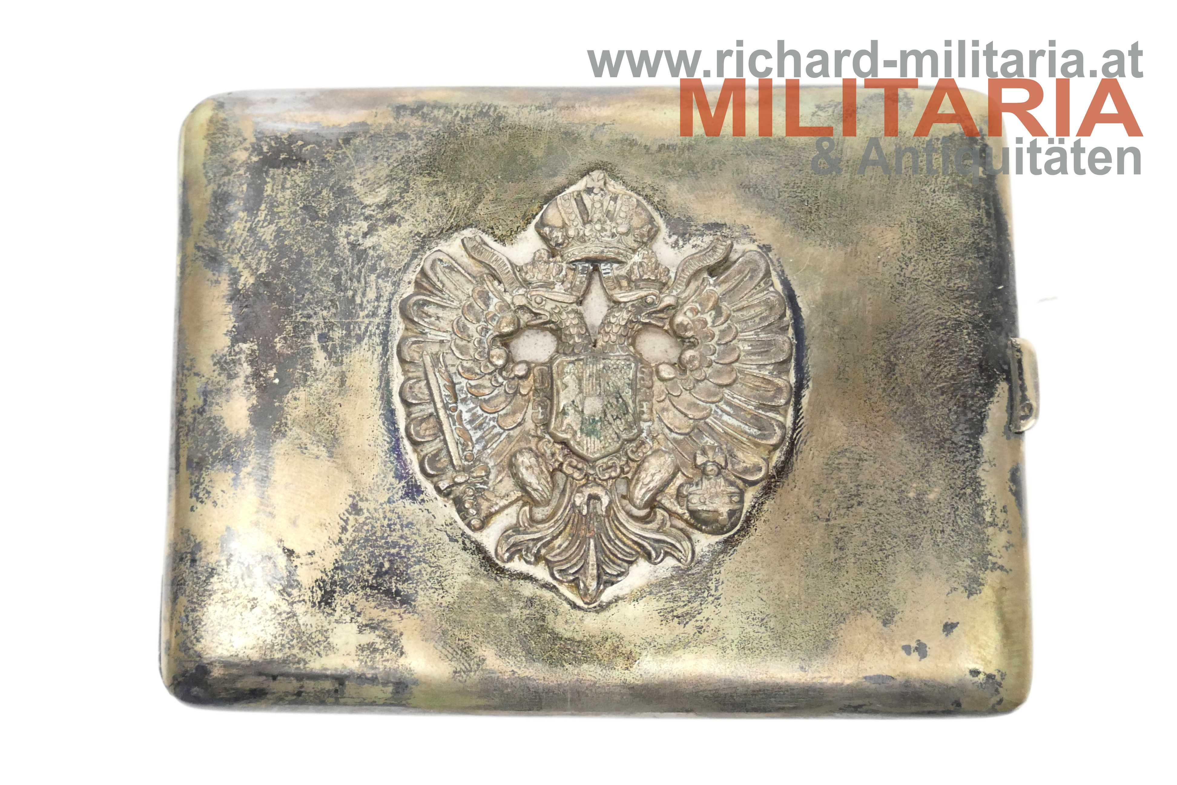k.u.k. Zigarettenetui - kaiserlicher Doppeladler - SILBER