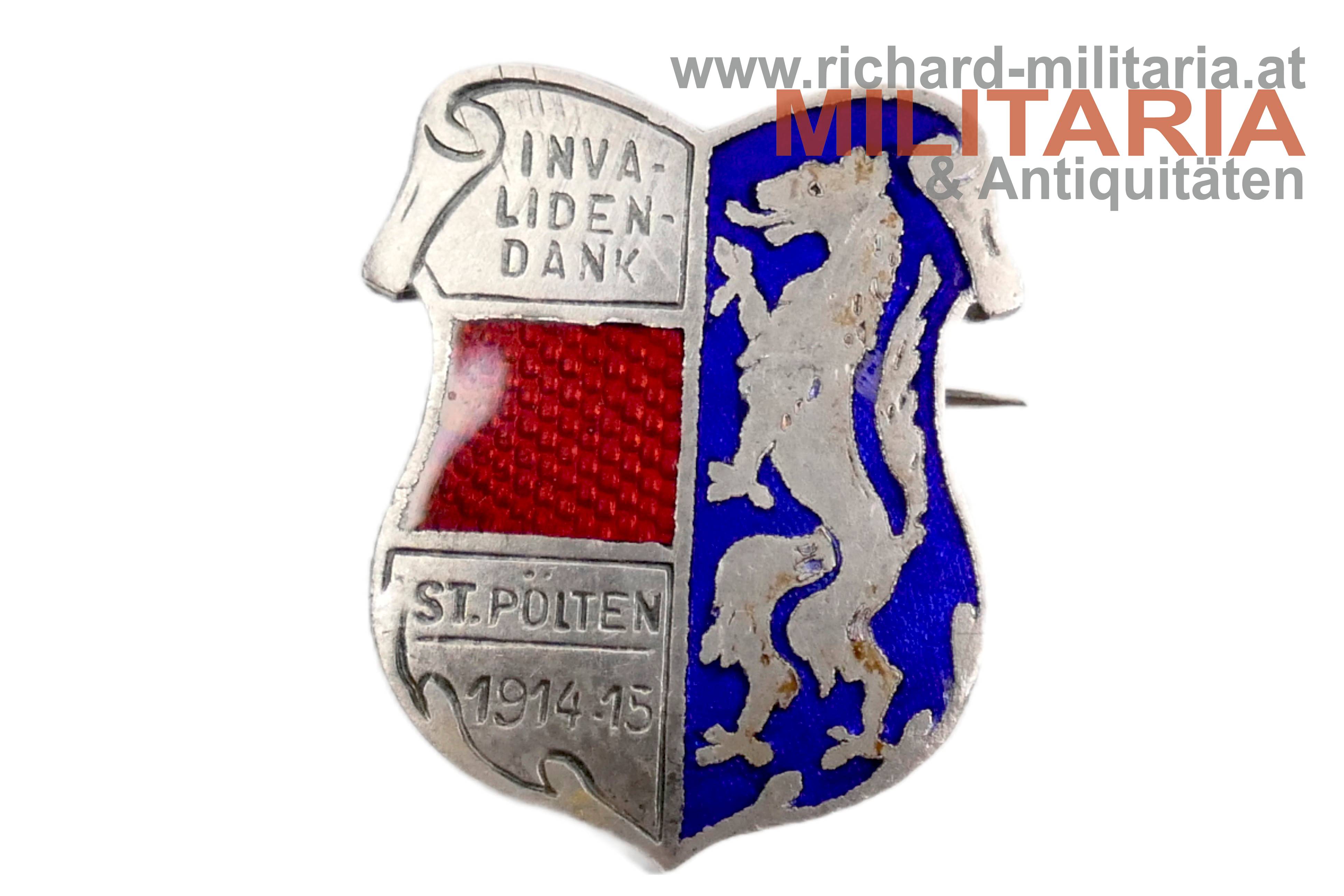 k.u.k. patriotisches Abzeichen - Invaliden-Dank - St. Pölten 1914-15