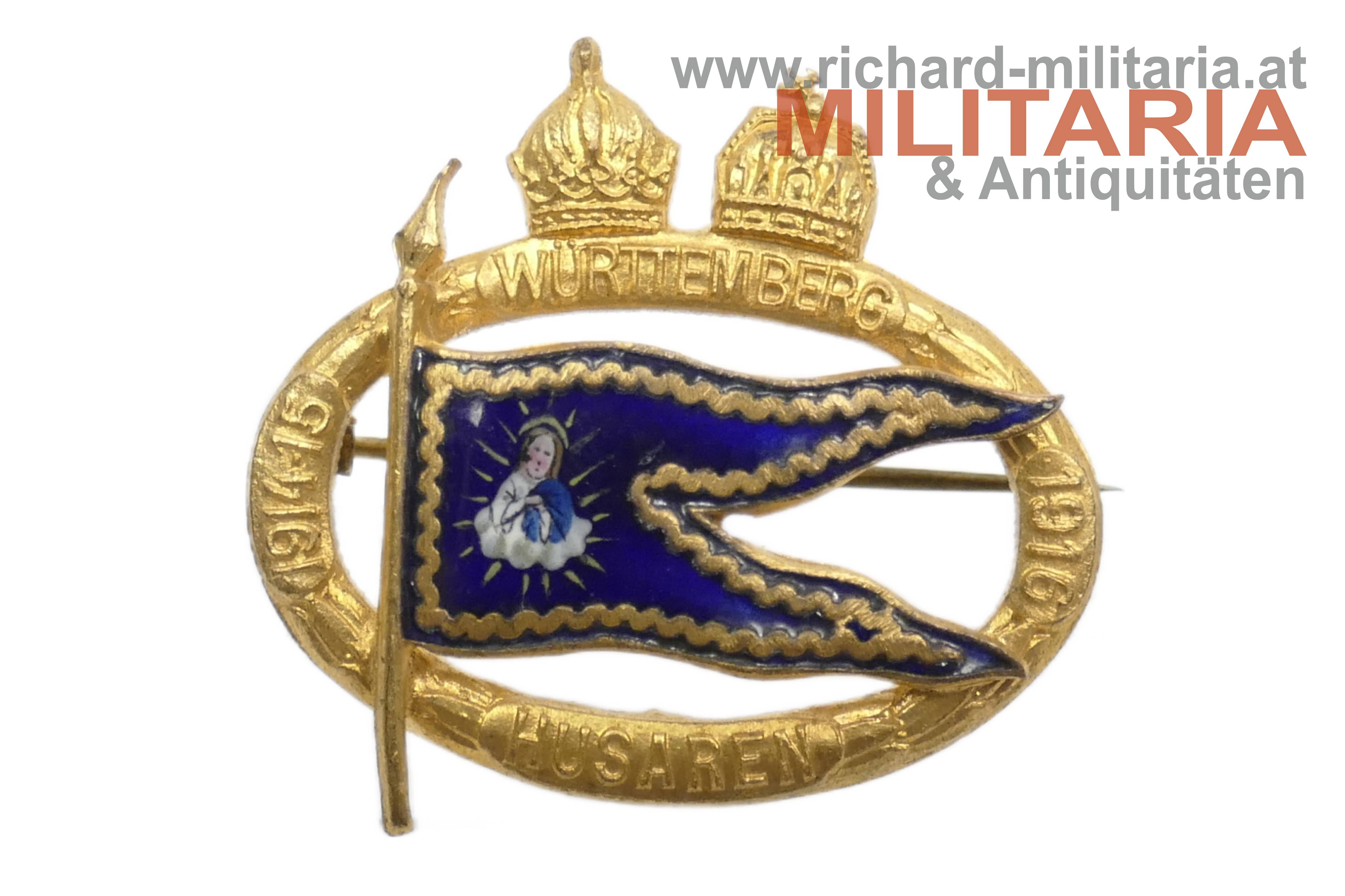 k.u.k. Kappenabzeichen - Husaren Regiment Nr. 6 - Offiziersausführung - MINT