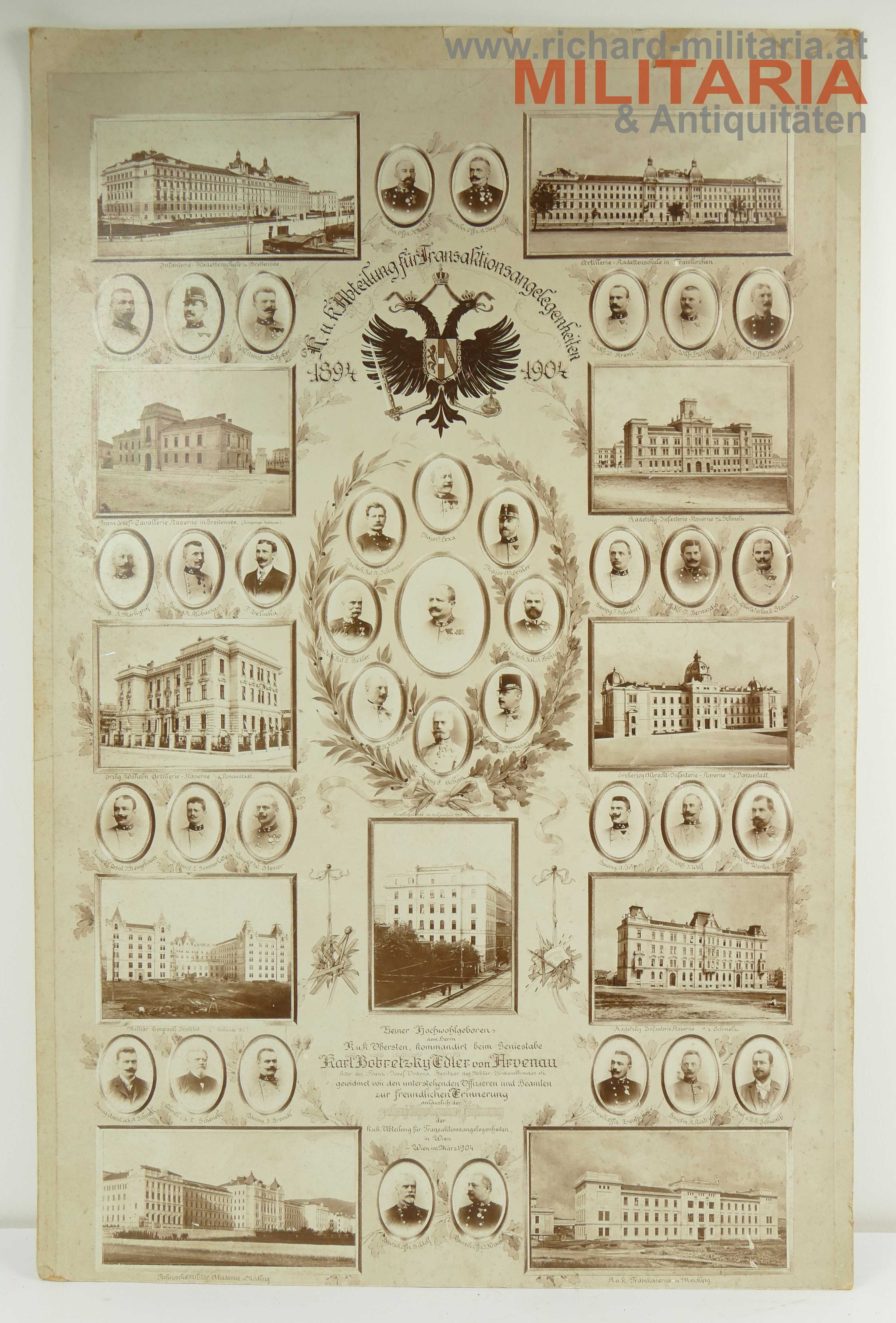 k.u.k. Abteilung f. Transaktionsangelegenheiten - 1894 - 1904 - Fototafel