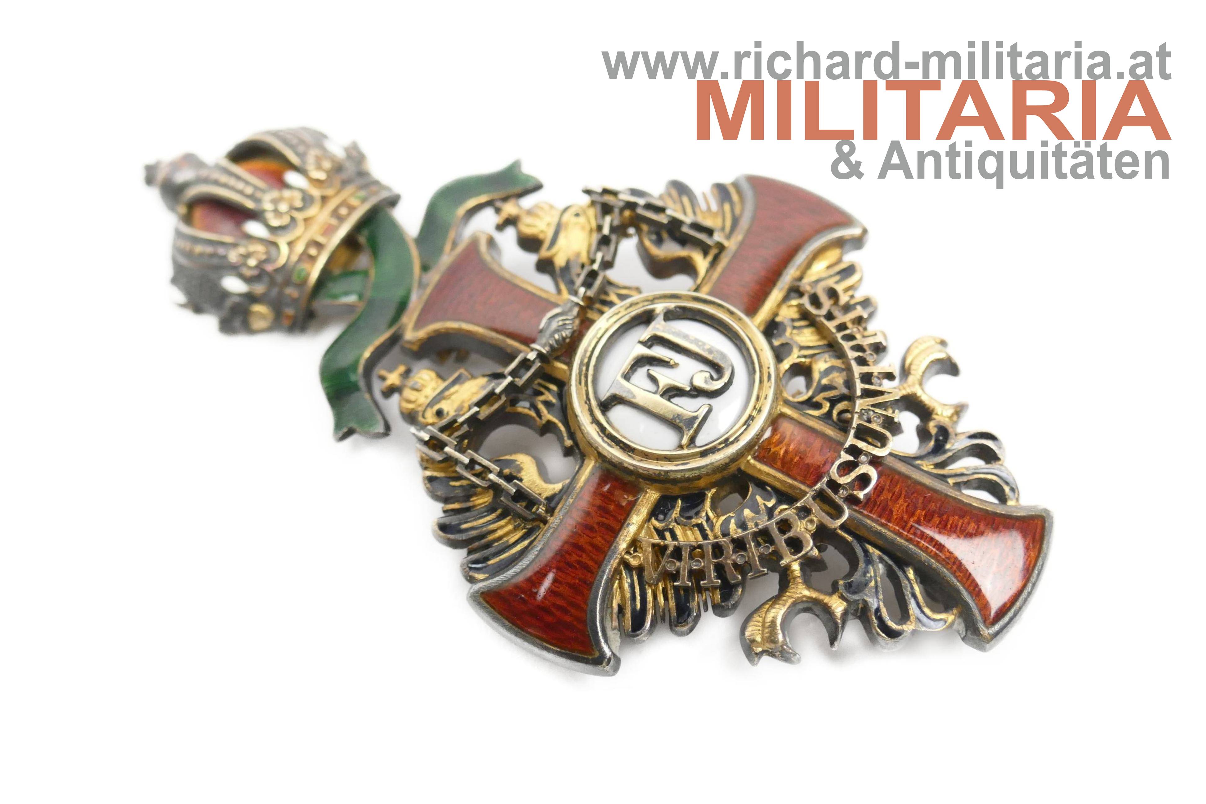 k.u.k. Franz Joseph- Orden Offizierskreuz mit KD - SILBER 