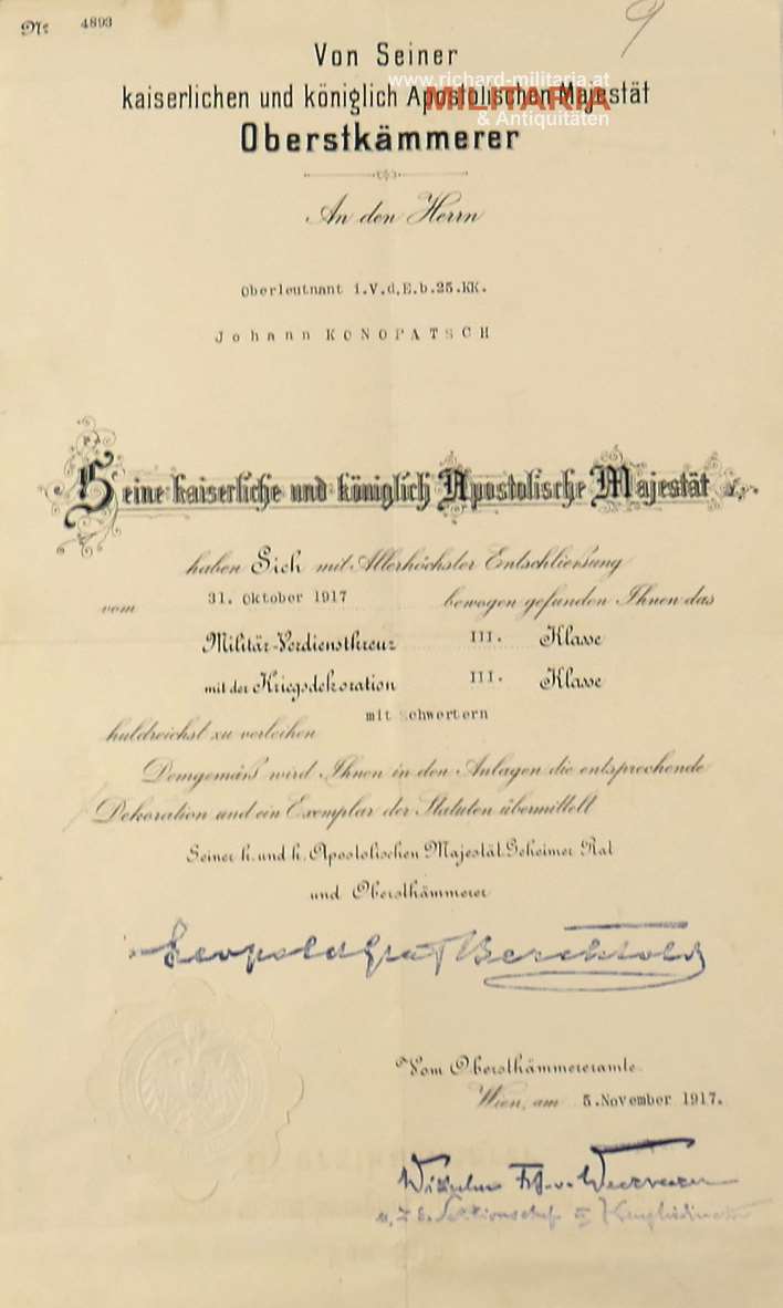 k.k. reit. Schützen / Korps Hofmann - Rittmeister Konopatsch