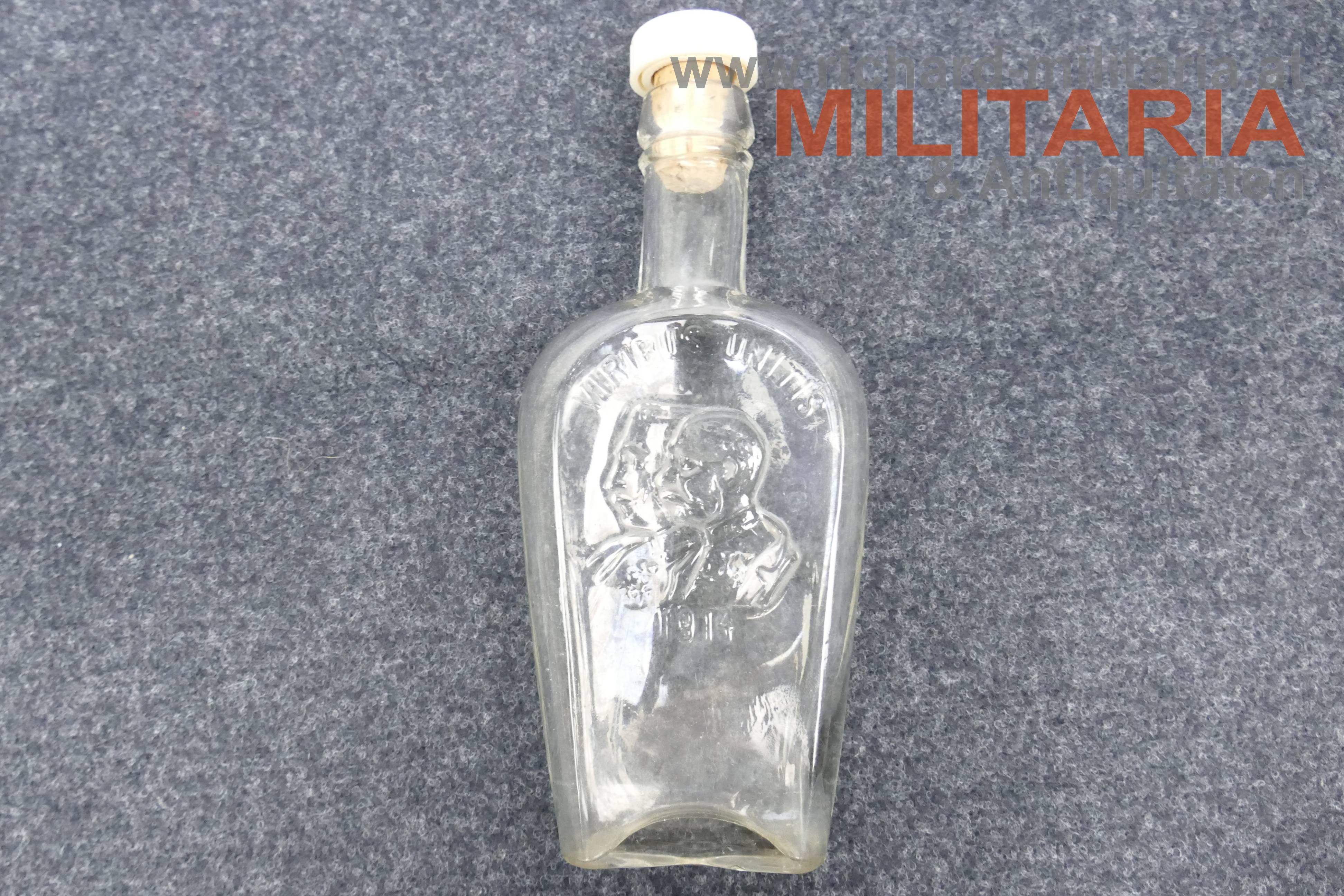 k.u.k. patriotische Flasche - Kaiser Franz Josef und Wilhelm - 1914 - Viribus Unitis