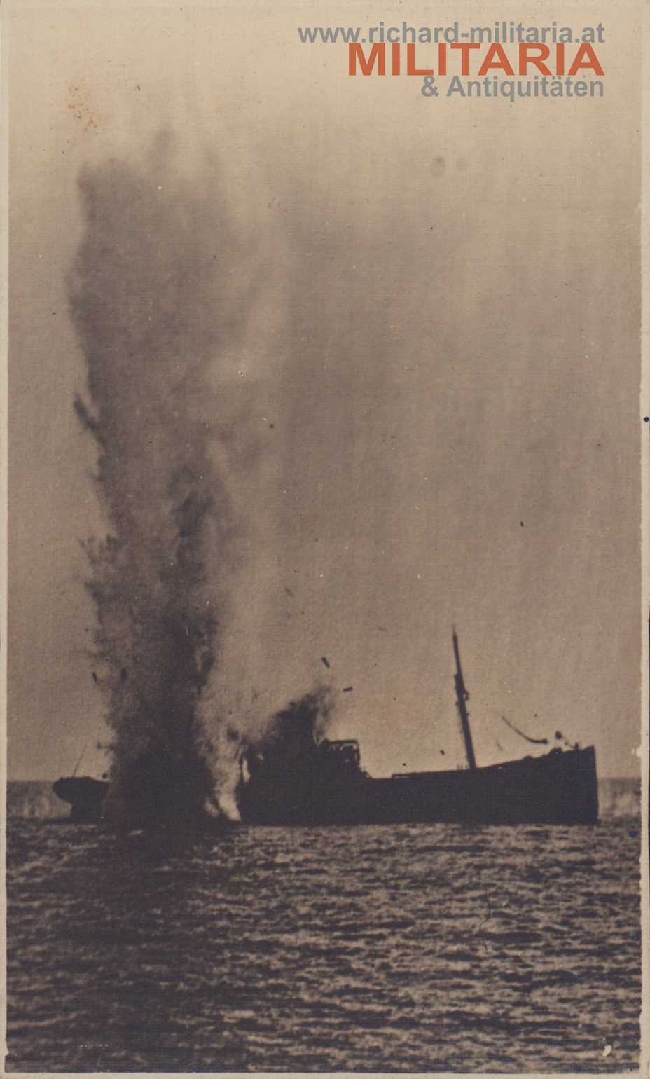 k.u.k. Foto - Versenkung eines Schiffes