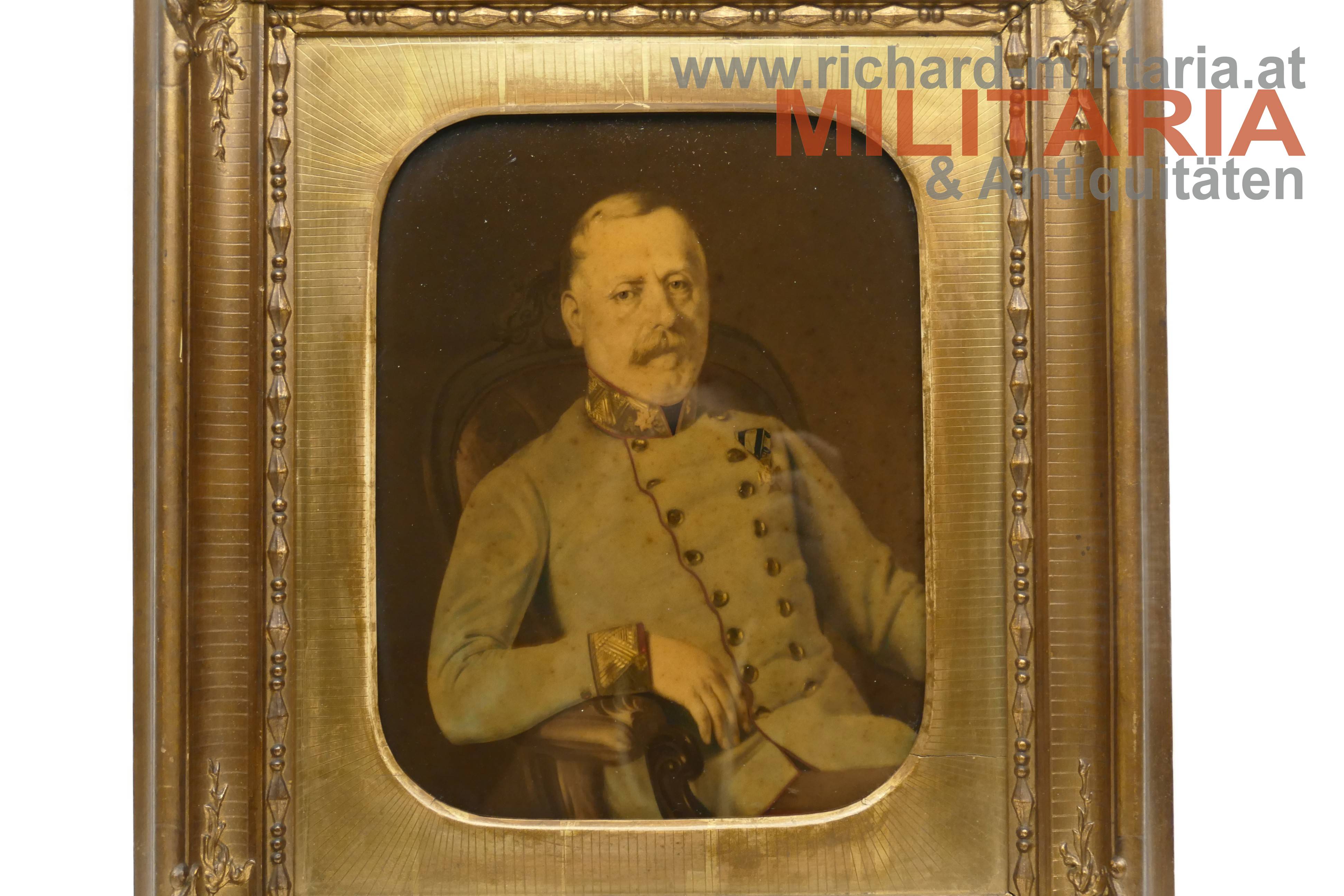 k.k. Hinterglasbild - Generalmajor mit Militärdienstzeichen