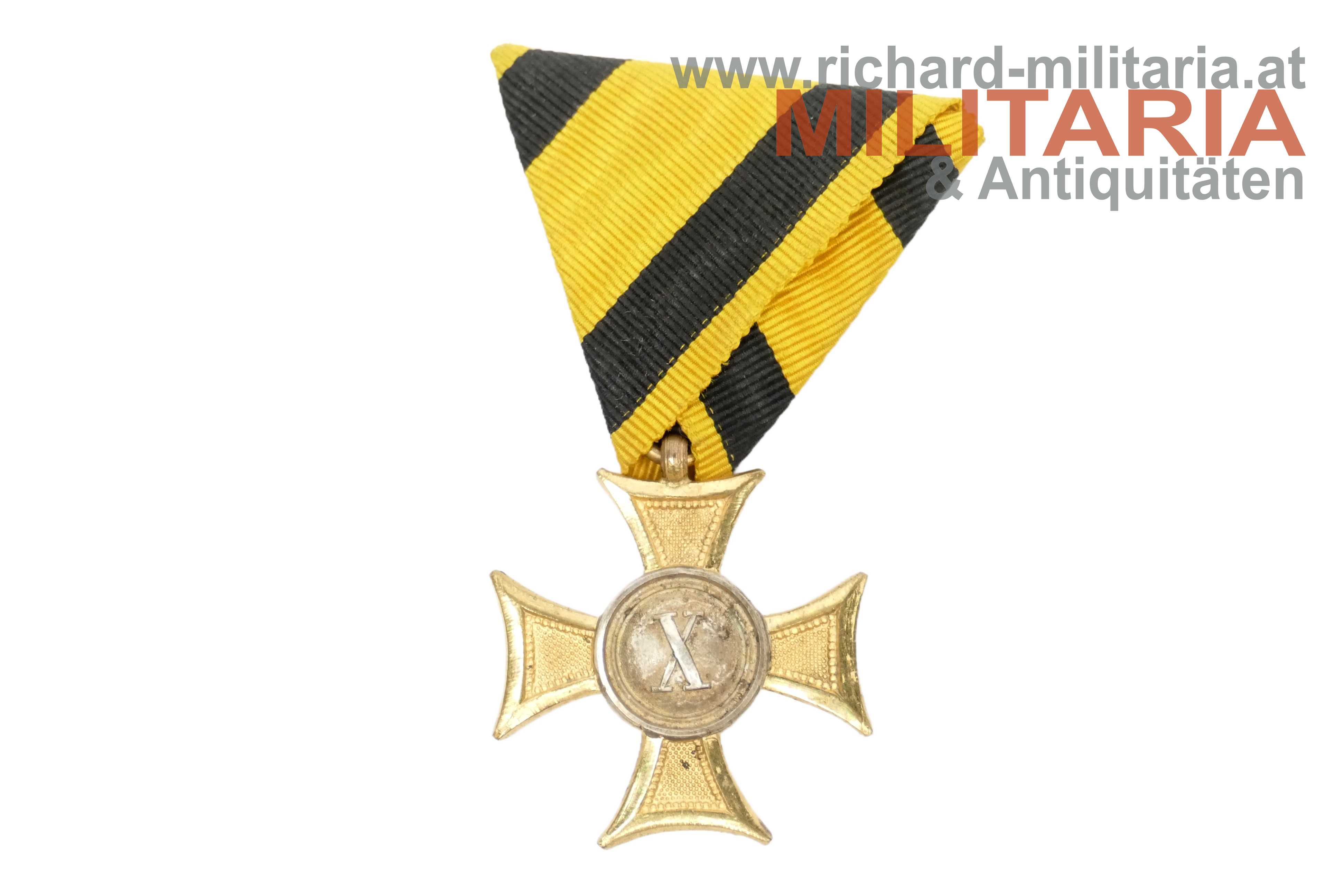 k.u.k. Militärdienstzeichen f. Mannschaften/UO - X (10 Jahre) - 1913-1918