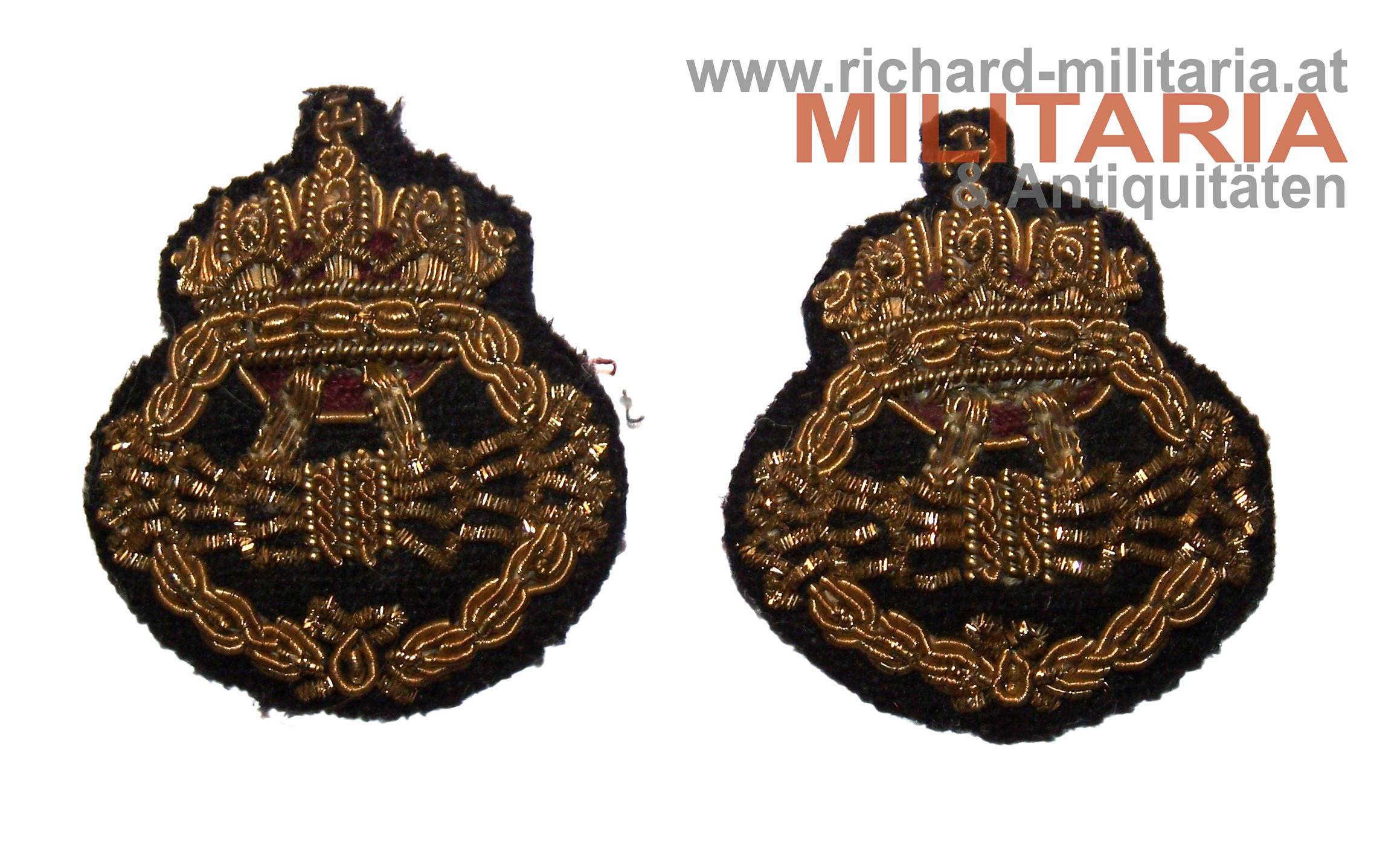 k.u.k. Kragenspiegelauflagen - Telegrafentruppe - Offizier - gestickt