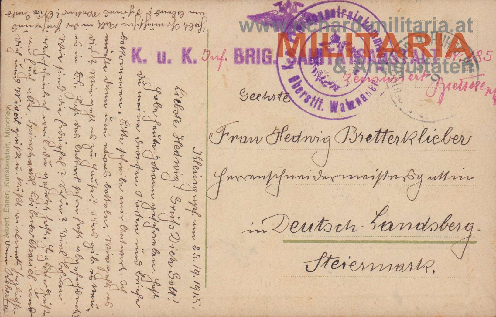 k.u.k. Postkarte - 1. deutsch-österr-ungar. Pelzreinigungsgesellschaft Spezialität: Russische Pelze