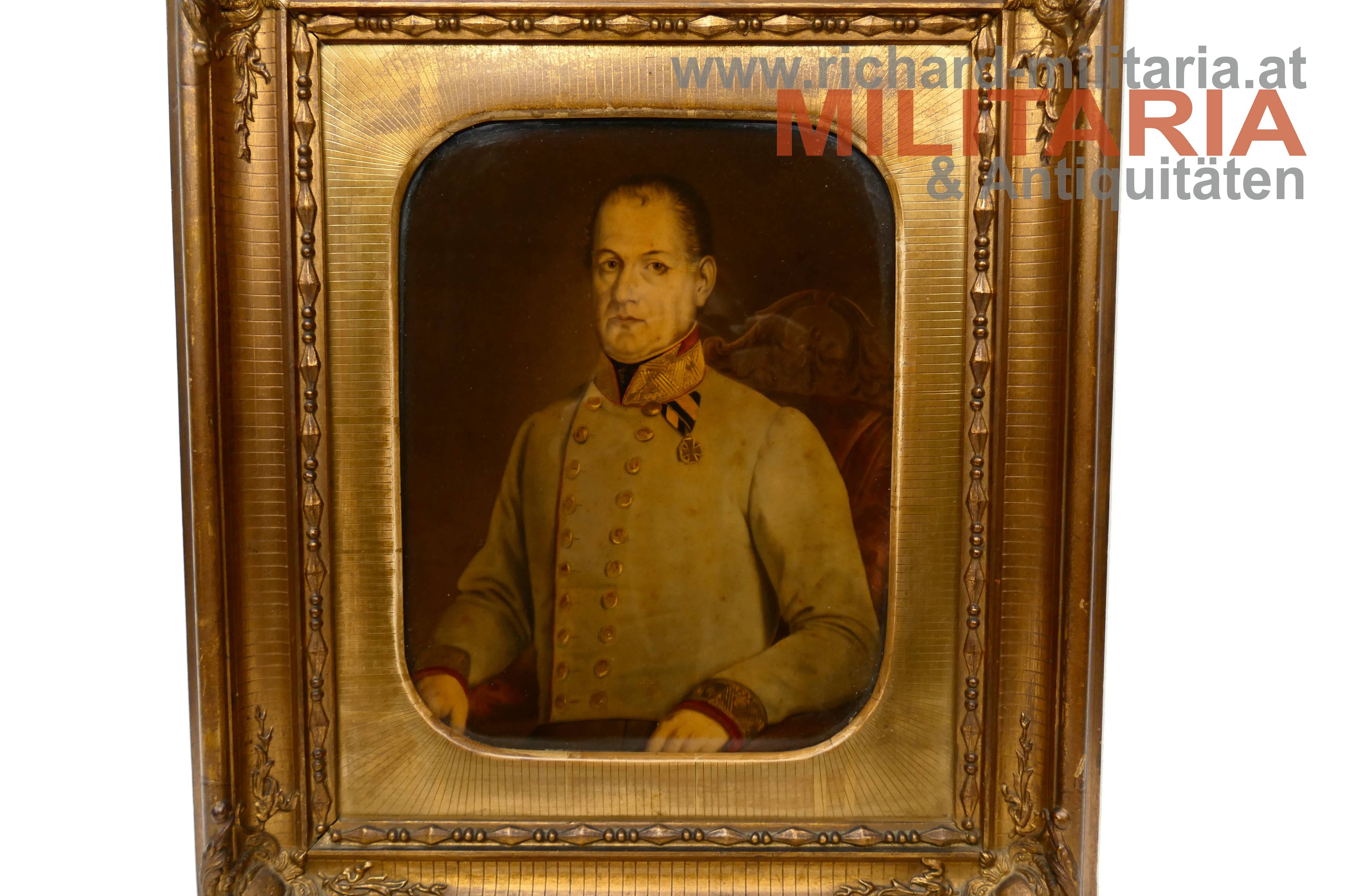 k.k. Glasbild - General mit Armeekreuz 1813/14