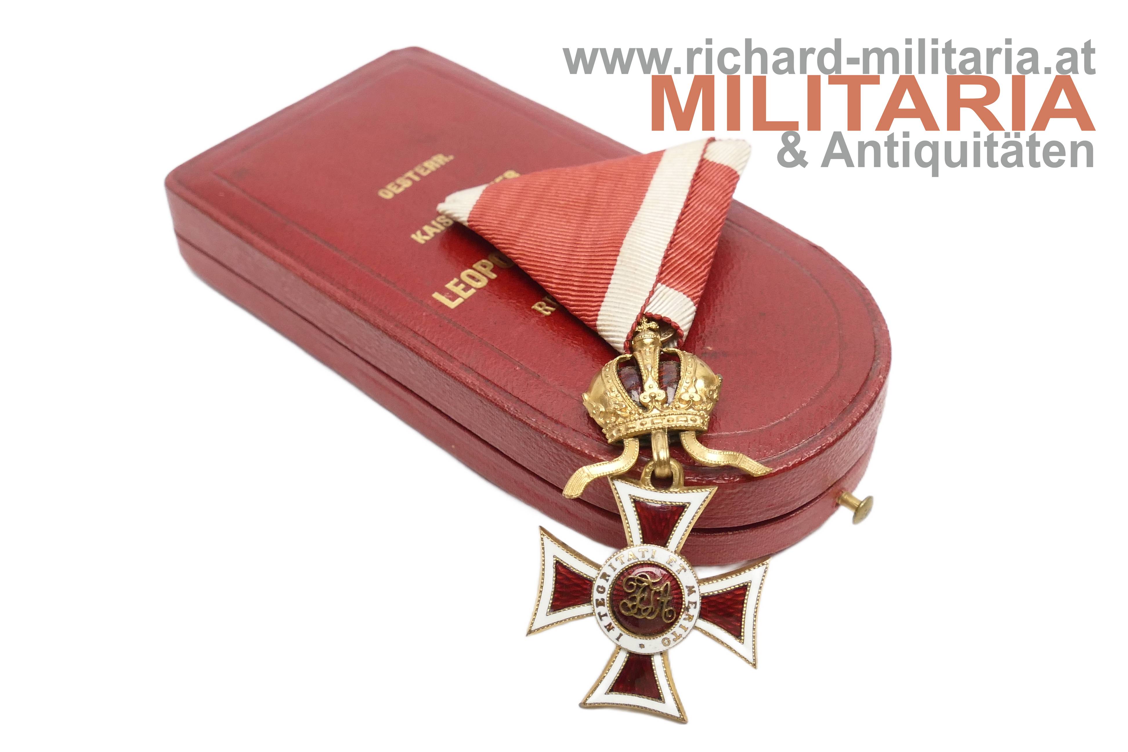 österr. kaiserl. Leopold Orden Ritterkreuz mit Etui