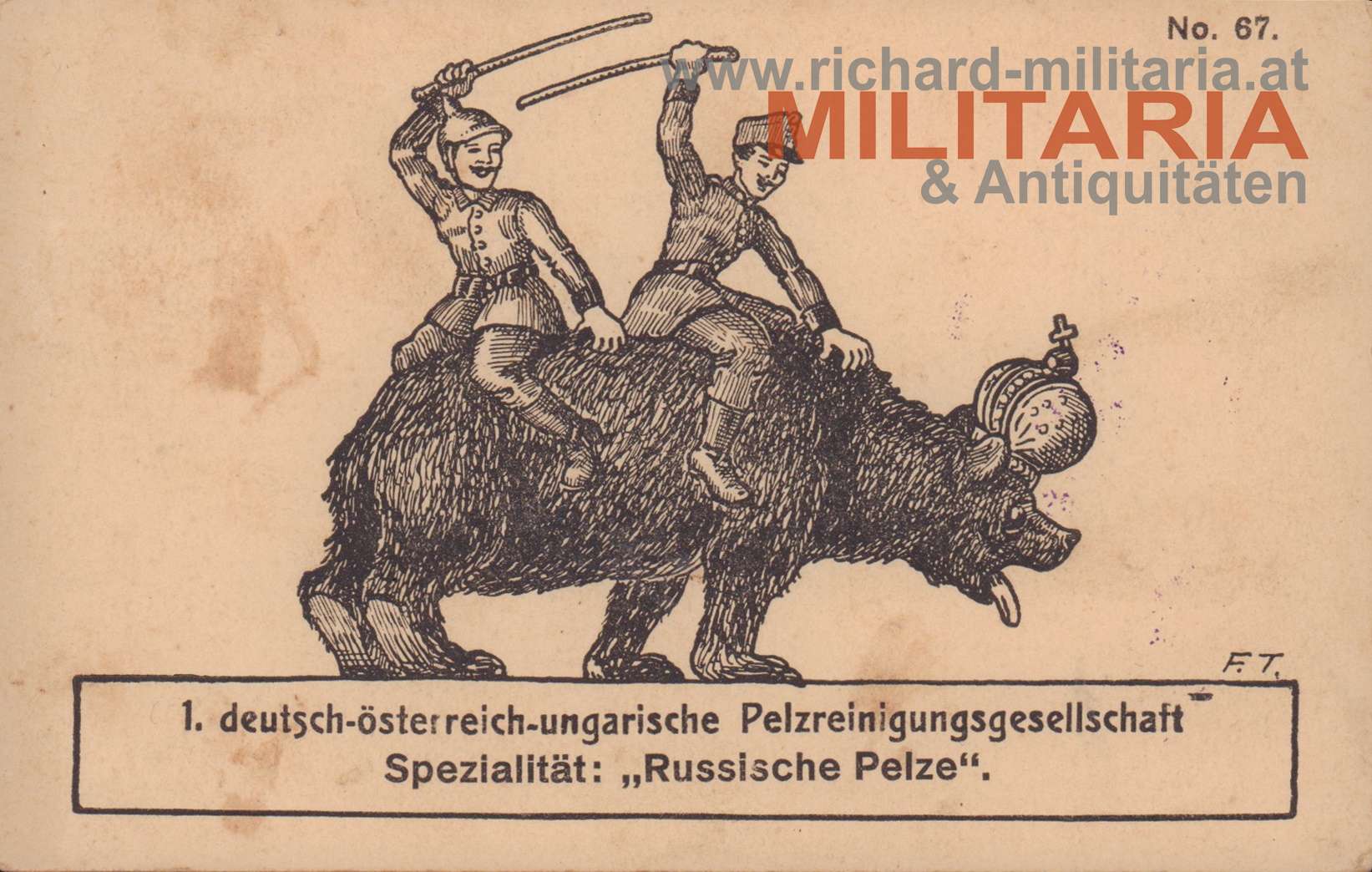 k.u.k. Postkarte - 1. deutsch-österr-ungar. Pelzreinigungsgesellschaft Spezialität: Russische Pelze