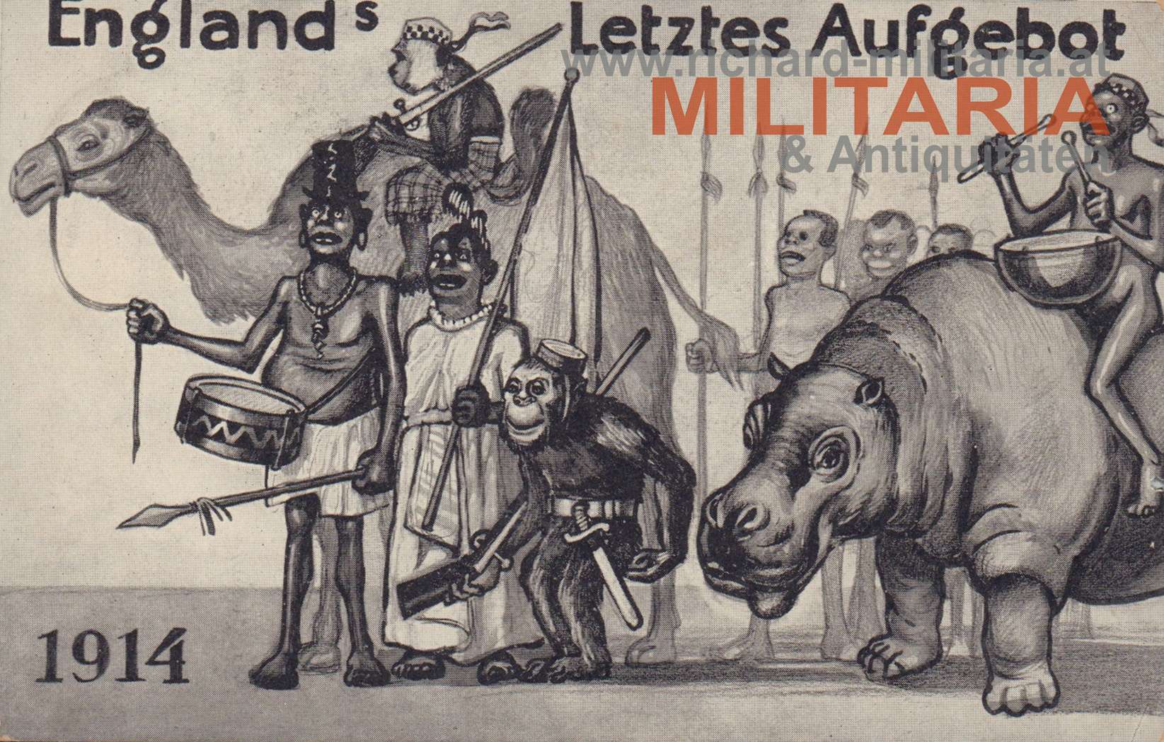k.u.k. Postkarte England`s Letztes Aufgebot! 1914