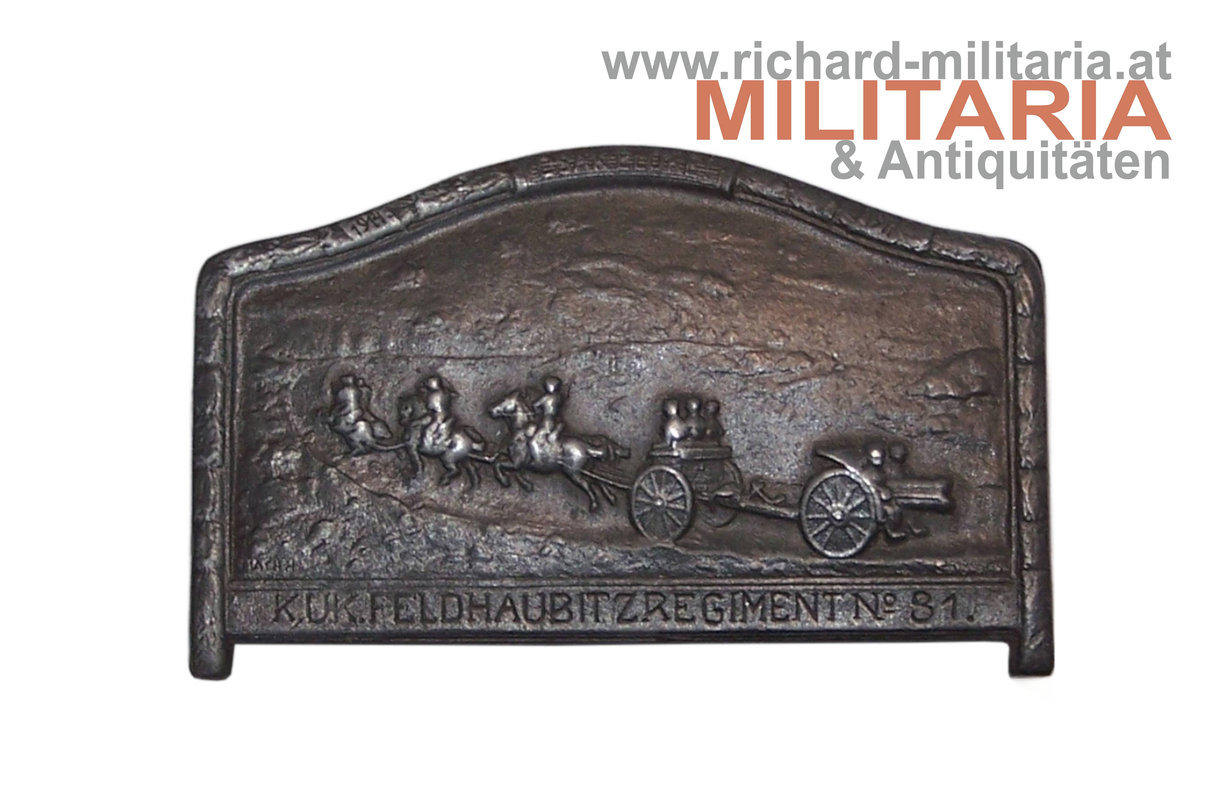 k.u.k. Kappenabzeichen - Feldhaubitzregiment No. 31 - Csak Elore! 