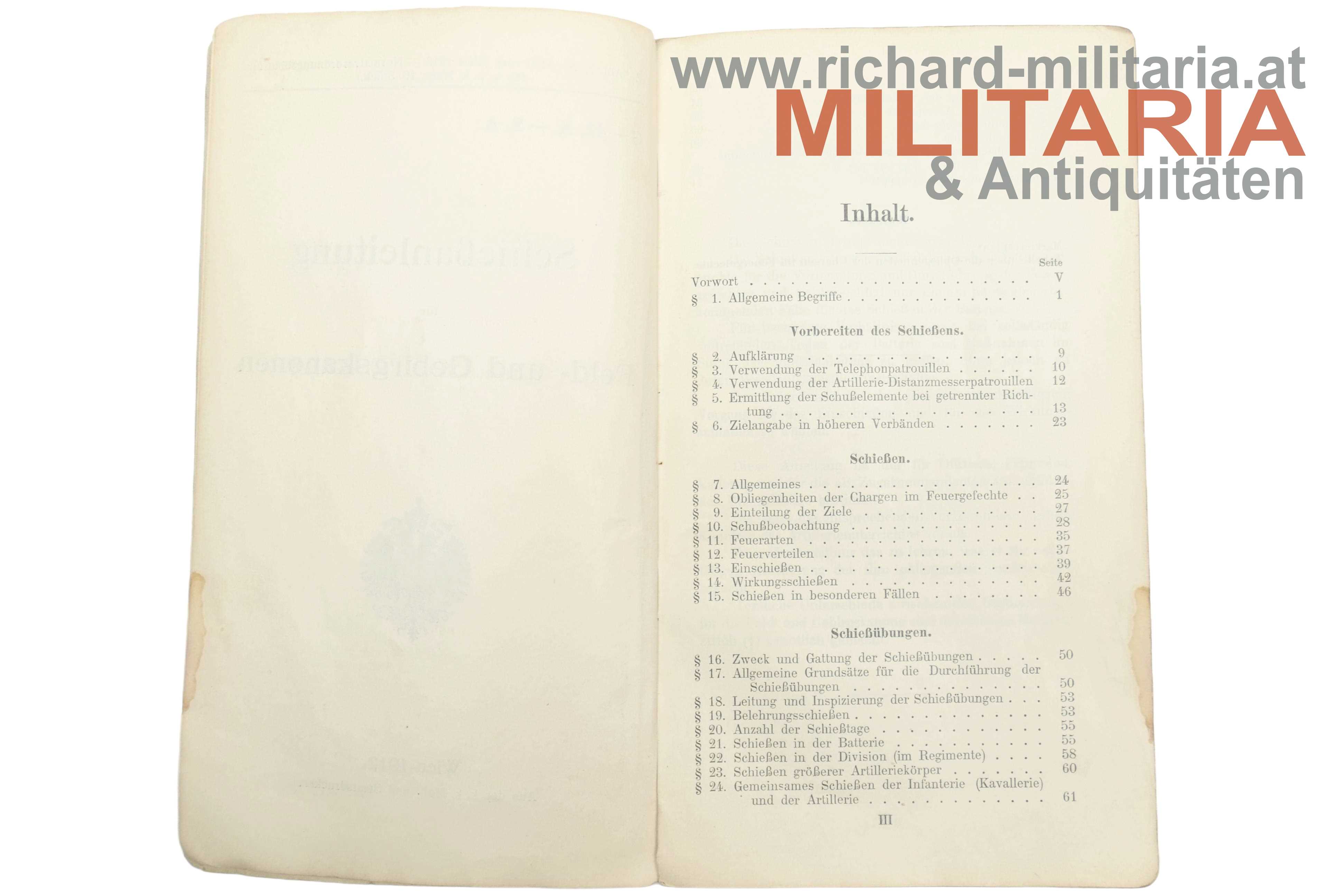Schießanleitung für Feld- und Gebirgskanonen - 1912