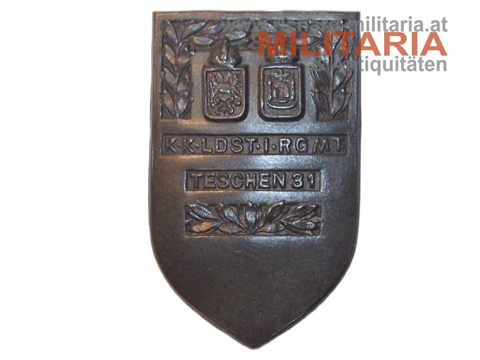 k.k. Kappenabzeichen - Ldst. I. Rgmt. - Teschen 31