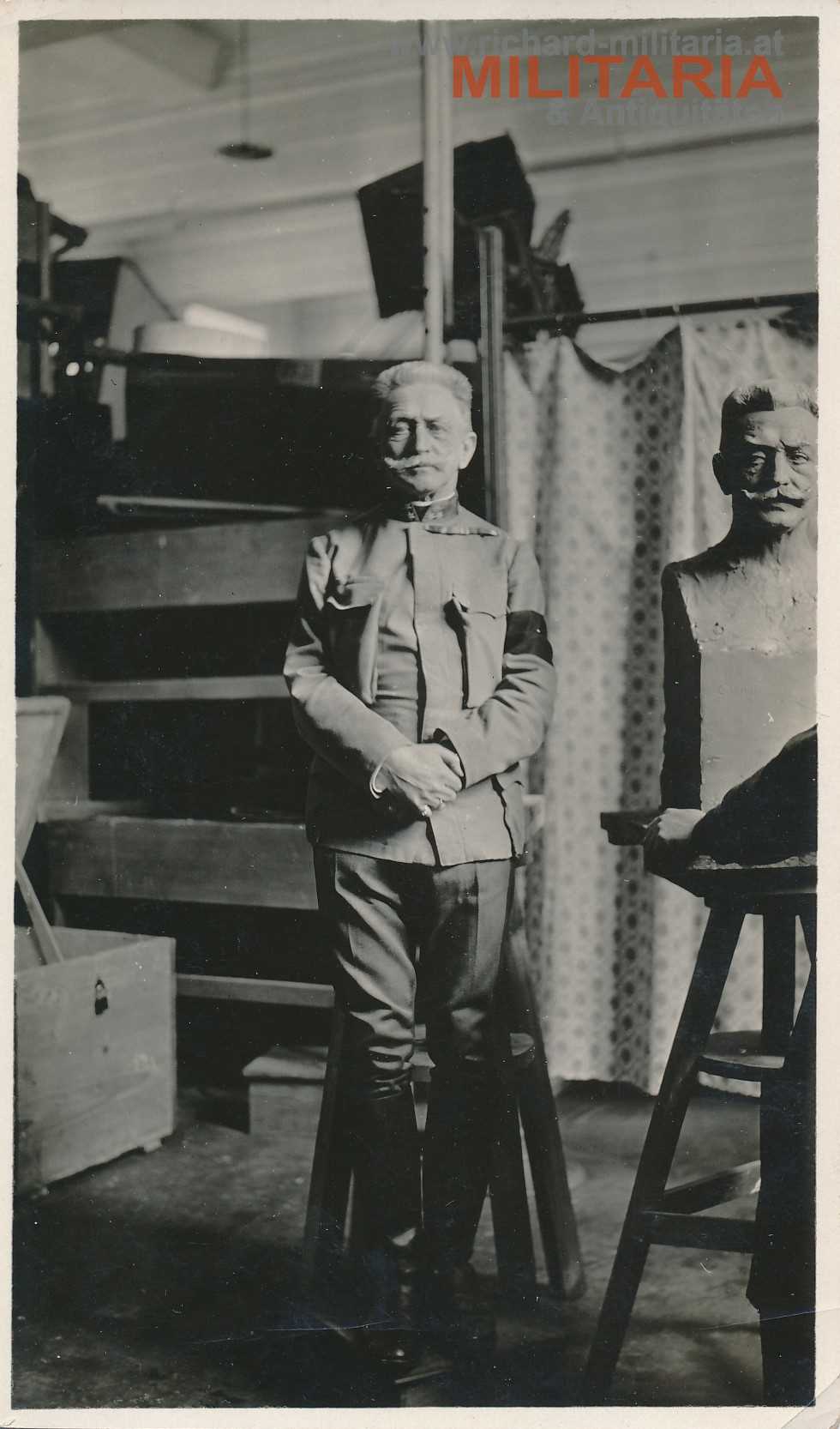 k.u.k. Foto - Conrad von Hötzendorf bei der Anfertigung einer Büste