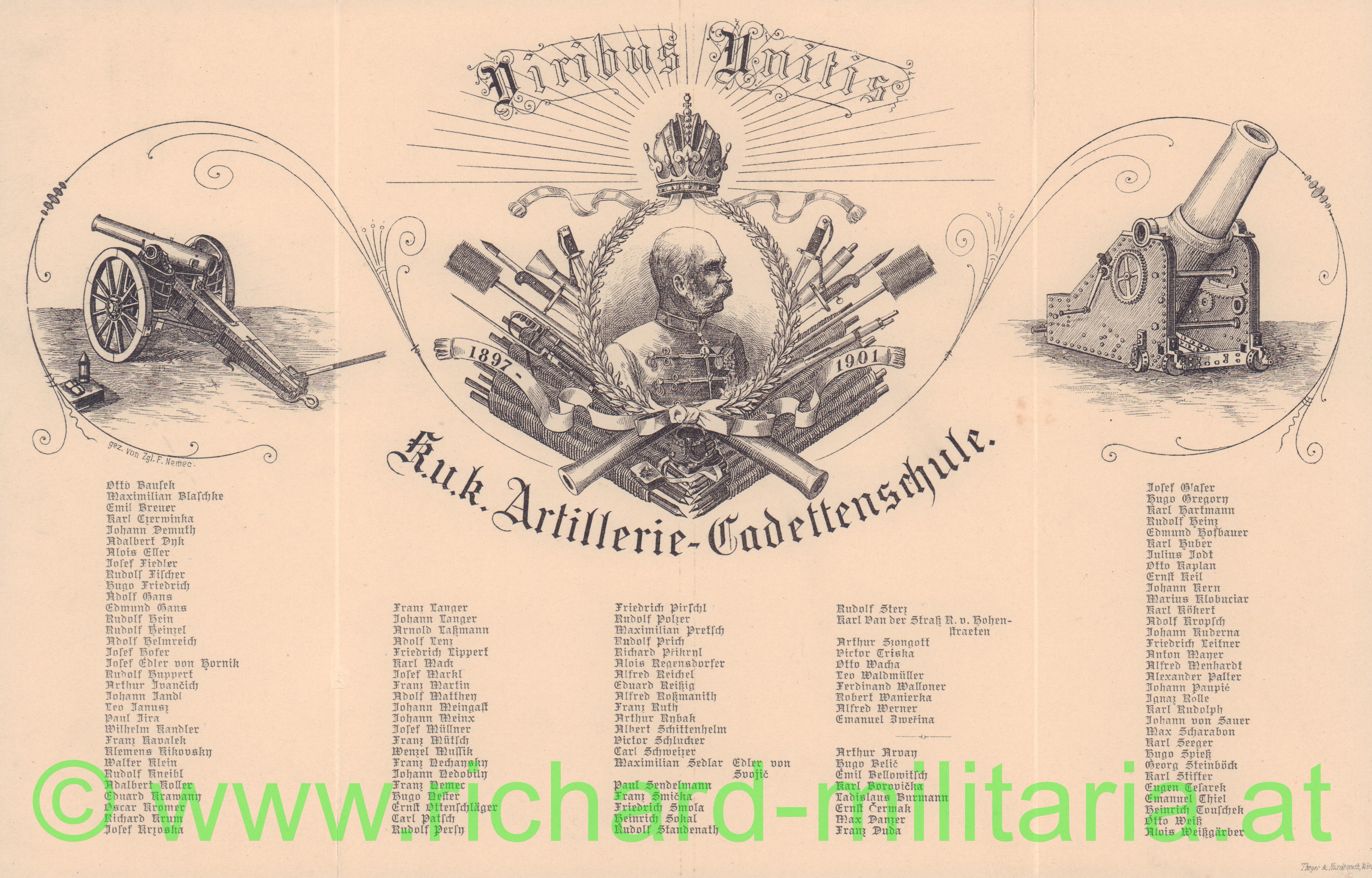 k.u.k. Artillerie-Cadettenschule 1897-1901