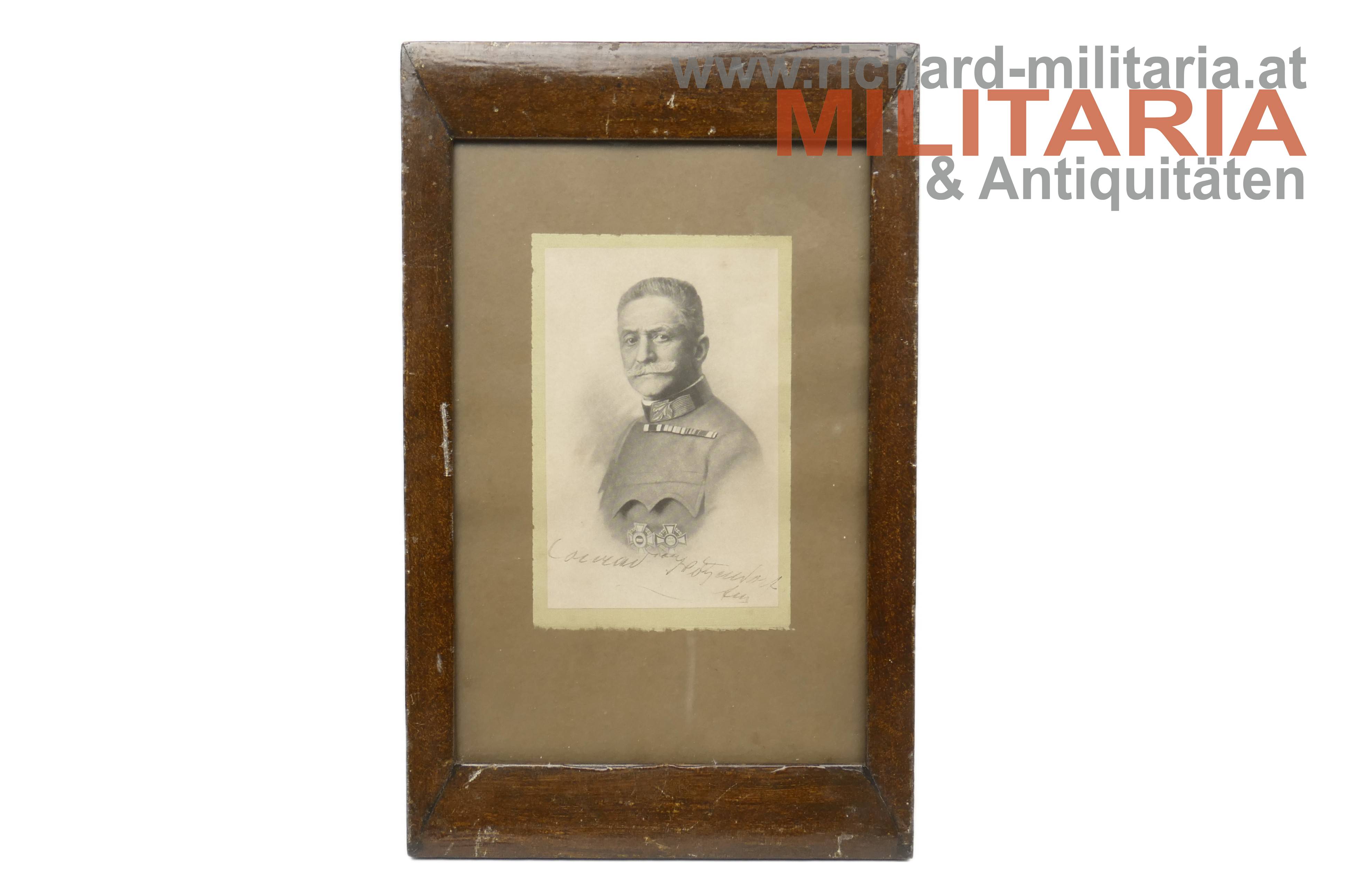 k.u.k. Fotodruck - Conrad v. Hötzendorf - ORIGINALUNTERSCHRIFT