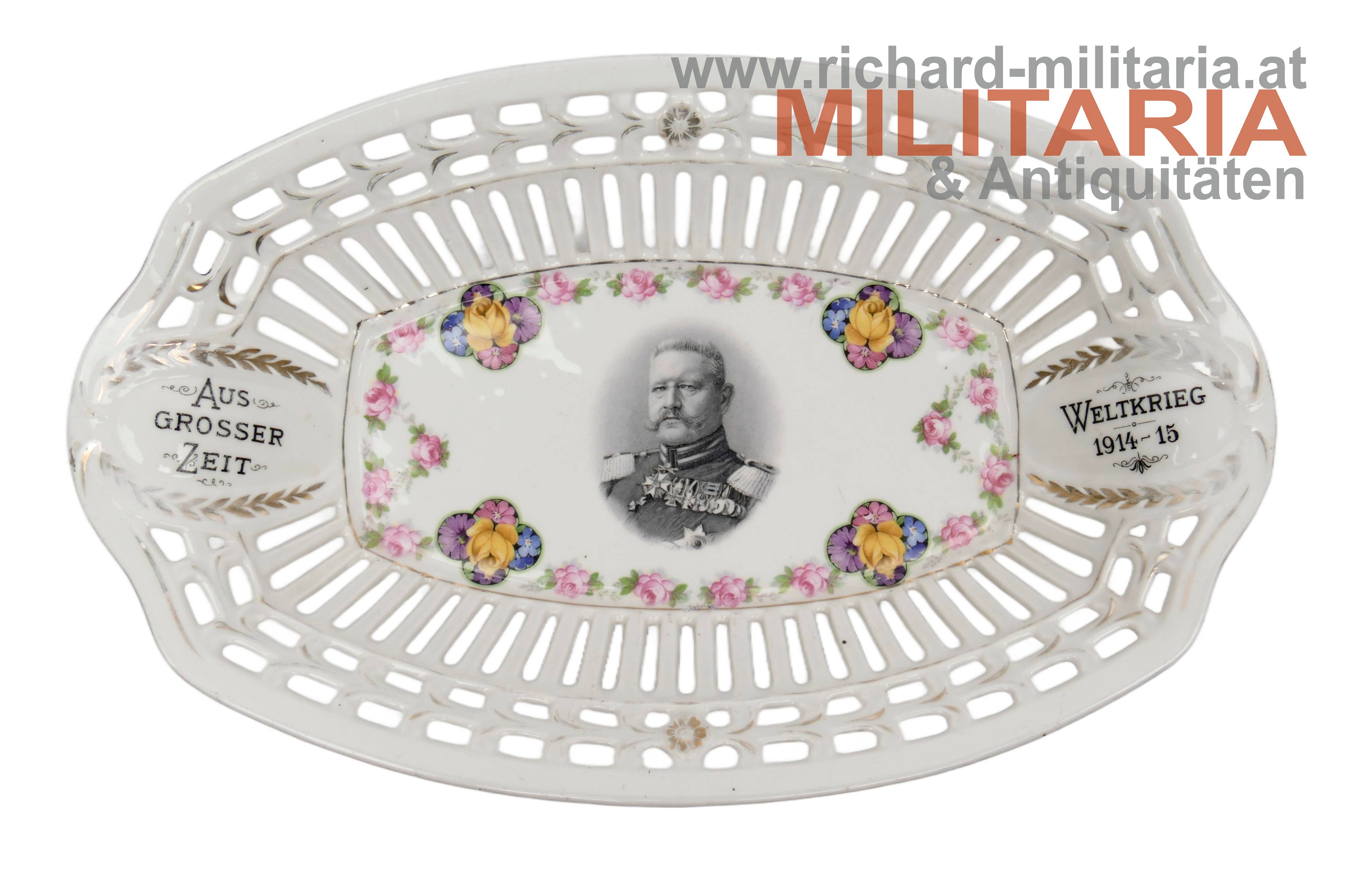 Deutsches Kaiserreich - patriotische Porzellanschale - Hindenburg 