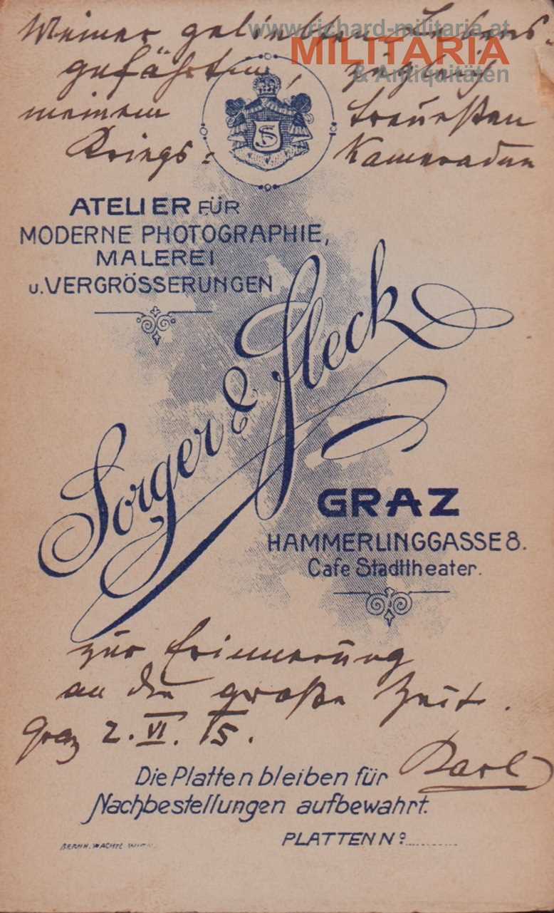 k.k. Hartkartonfoto - Landesschütze mit Leibriemen aus Ersatzmaterial