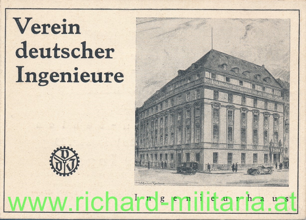 Mitgliedskarte "Verein deutscher Ingenieure" VDI - 1934 Ing. Theodor Büchi + Visitkarte