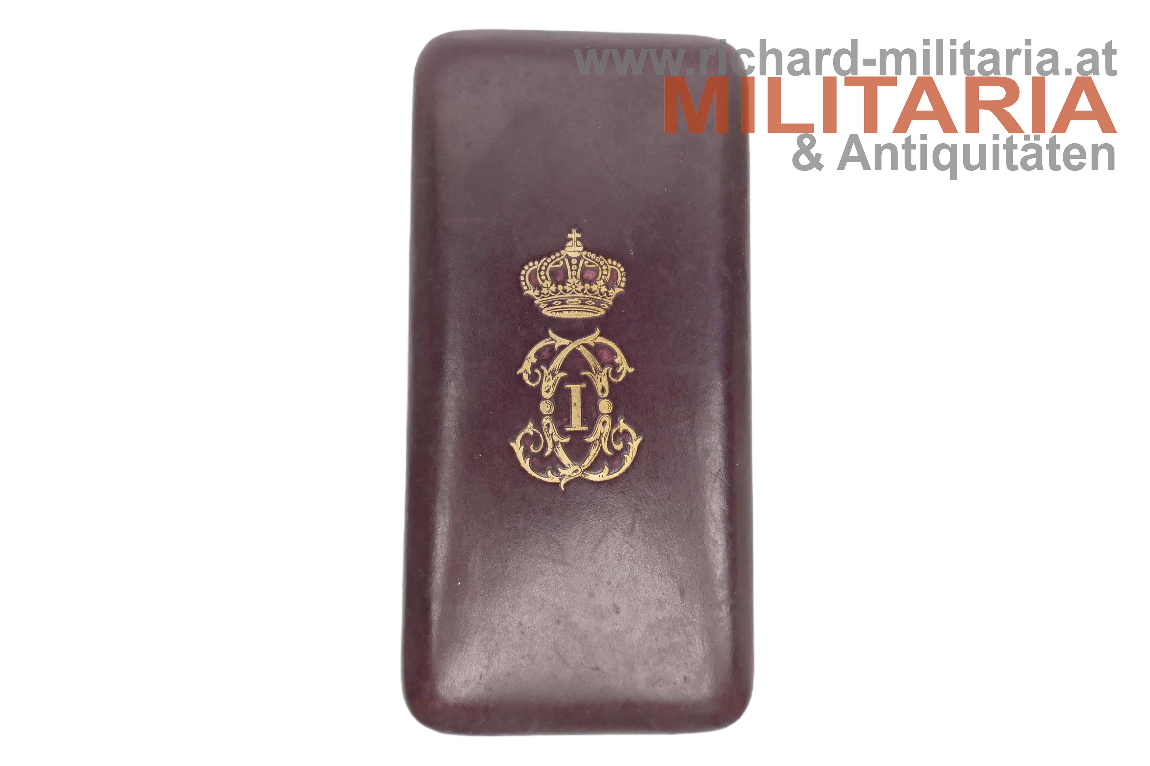 Rumänien - Etui zum Orden Stern von Rumänien Offizierskreuz